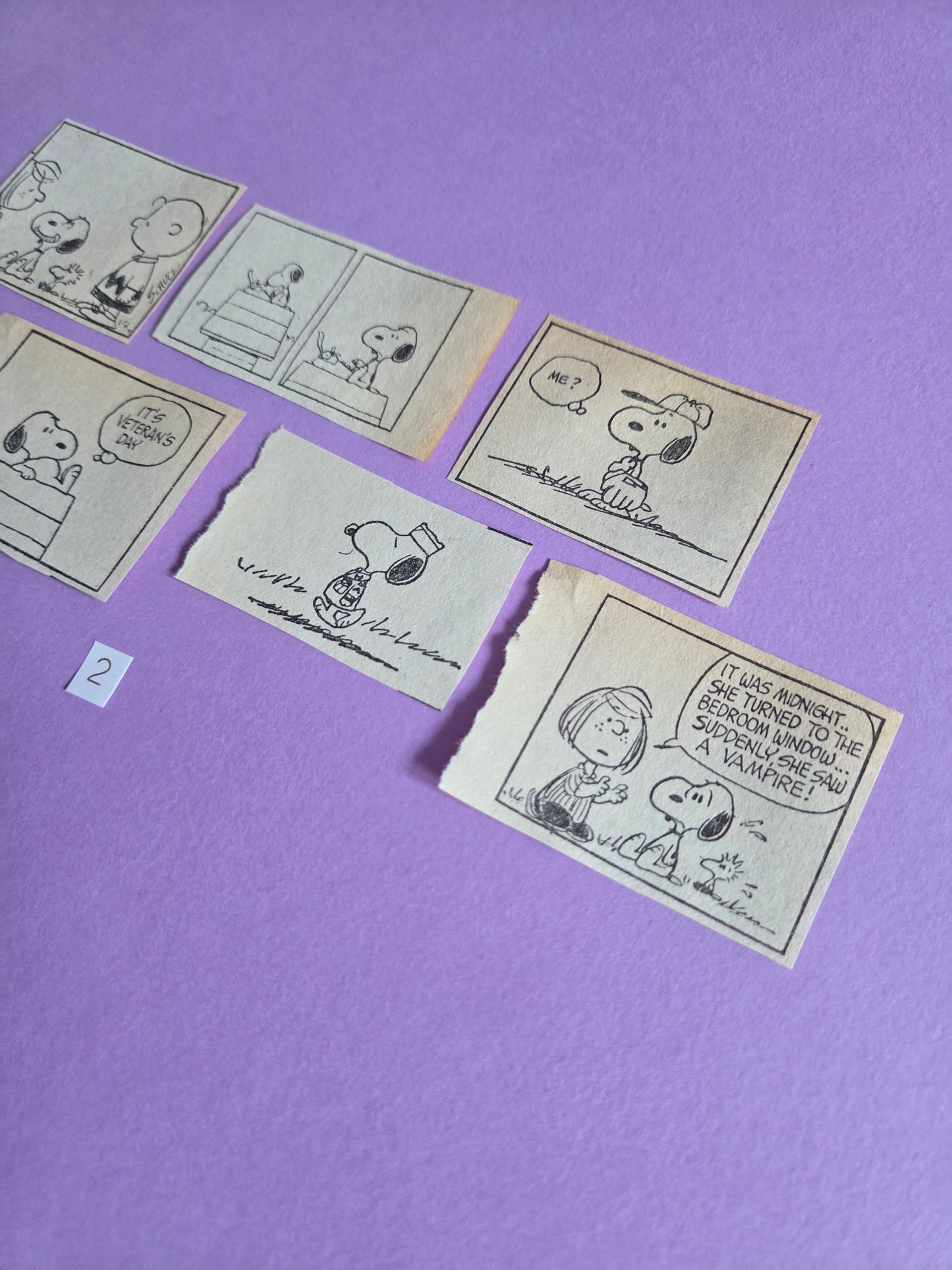 Vintage Snoopy SQUARE-CUT Ephemera - SET 2 | Repurposed Comic Book Pieces for Junk Journals & Scrapbooking | Limited Edition