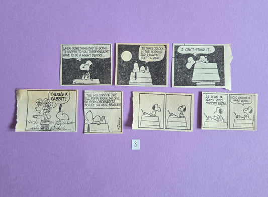 Vintage Snoopy SQUARE-CUT Ephemera - SET 3 | Repurposed Comic Book Pieces for Junk Journals & Scrapbooking | Limited Edition