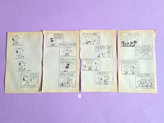 Vintage Snoopy Torn Page Ephemera Set (Set 2) 4 PAGES | Repurposed Comic Book Pages for Junk Journals & Scrapbooking | Limited Edition