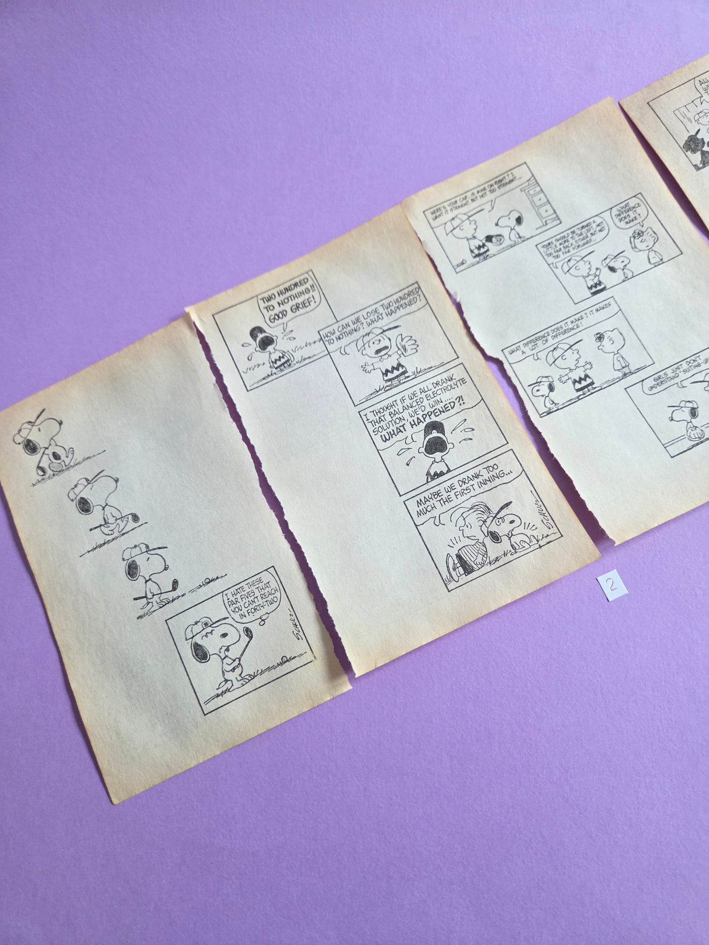 Vintage Snoopy Torn Page Ephemera Set (Set 2) 4 PAGES | Repurposed Comic Book Pages for Junk Journals & Scrapbooking | Limited Edition