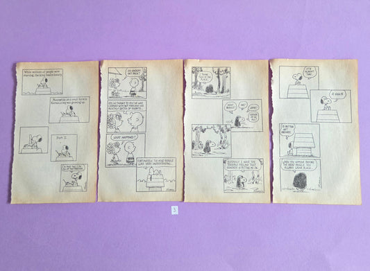 Vintage Snoopy Torn Page Ephemera Set (Set 3) 4 PAGES | Repurposed Comic Book Pages for Junk Journals & Scrapbooking | Limited Edition