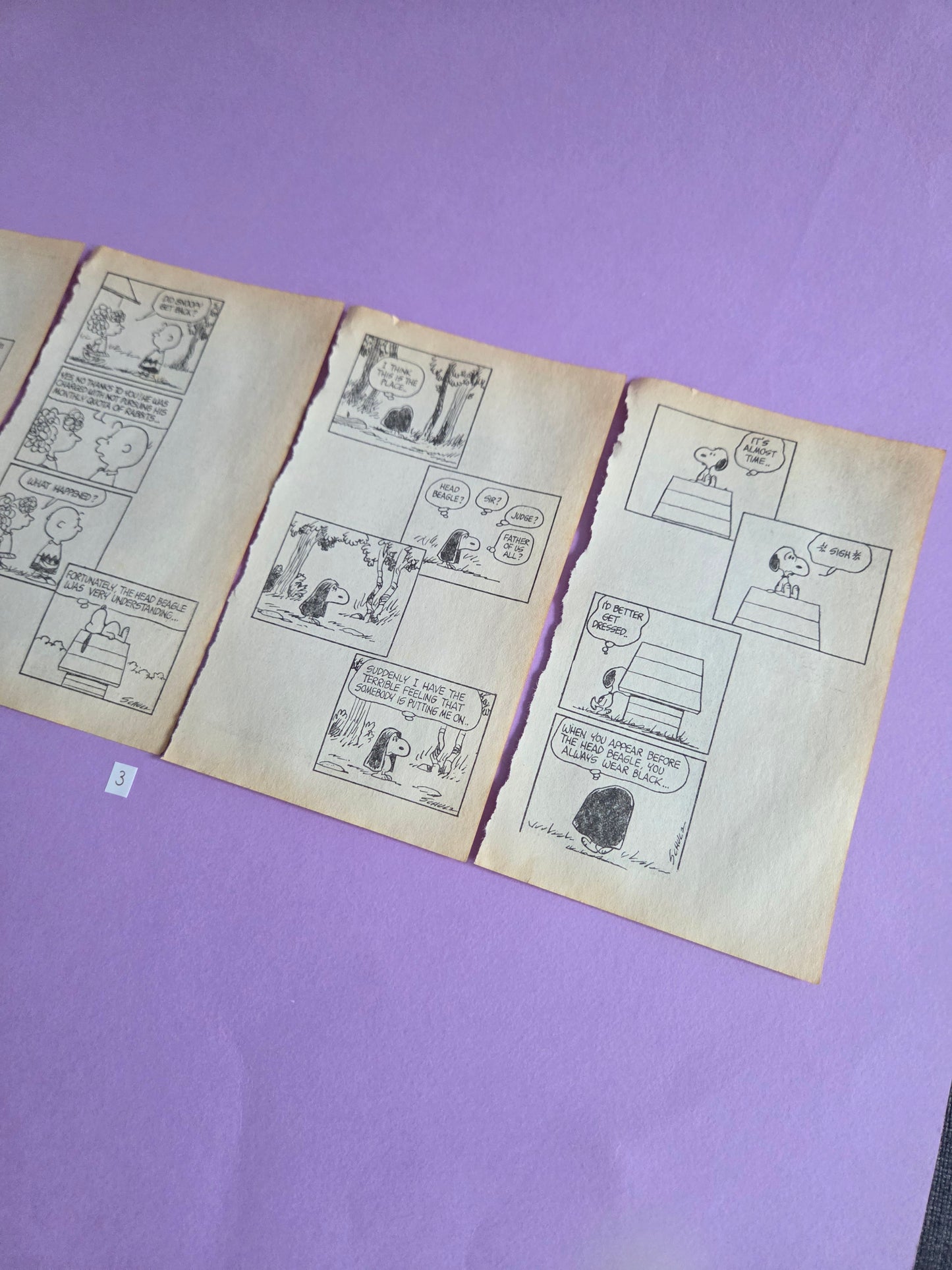 Vintage Snoopy Torn Page Ephemera Set (Set 3) 4 PAGES | Repurposed Comic Book Pages for Junk Journals & Scrapbooking | Limited Edition