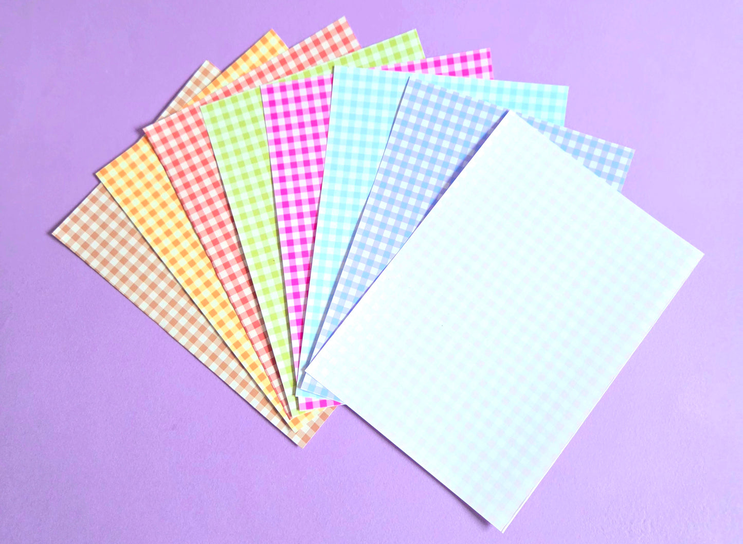 Pastel Bright Gingham Scrapbook Paper Pack| A5 Junk Journal Pack