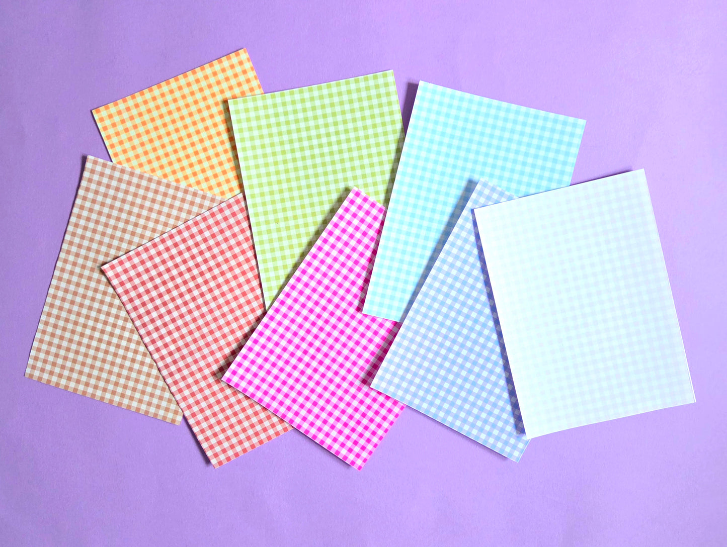 Pastel Bright Gingham Scrapbook Paper Pack| A5 Junk Journal Pack