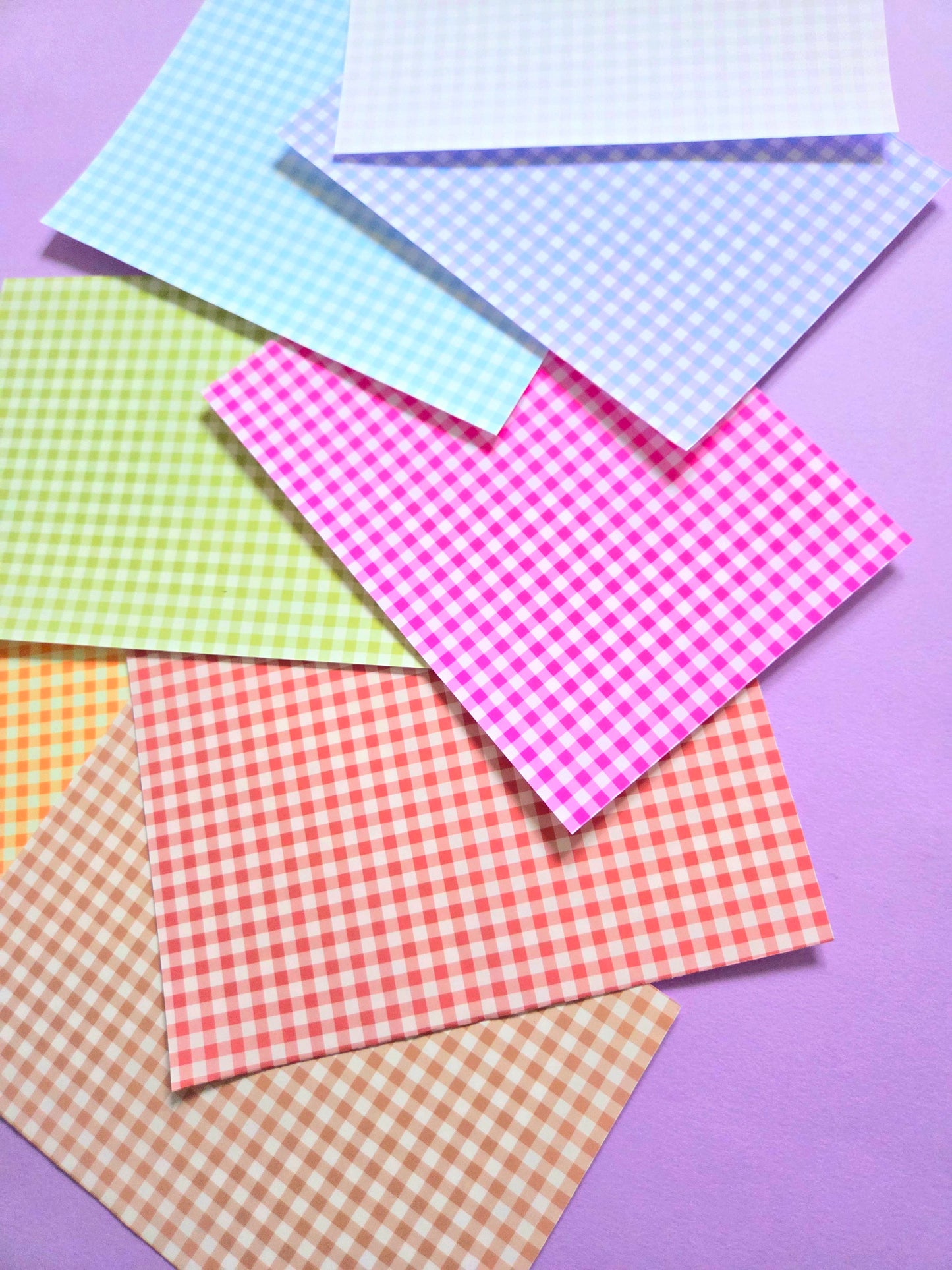 Pastel Bright Gingham Scrapbook Paper Pack| A5 Junk Journal Pack