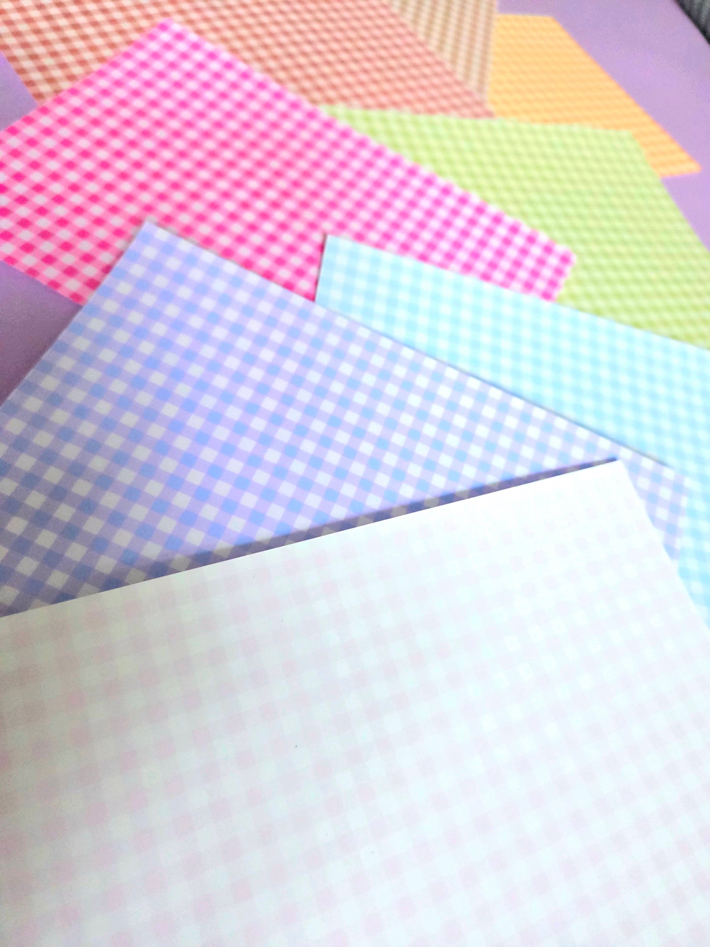 Pastel Bright Gingham Scrapbook Paper Pack| A5 Junk Journal Pack