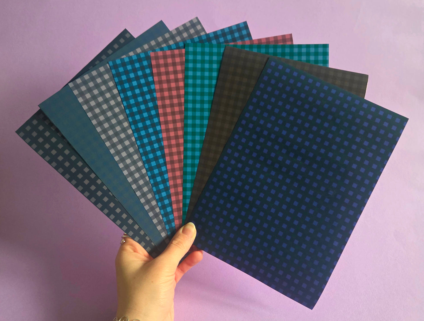 Dark Gingham Scrapbook Paper Pack | A5 Scrapbook, Junk Journal Papers