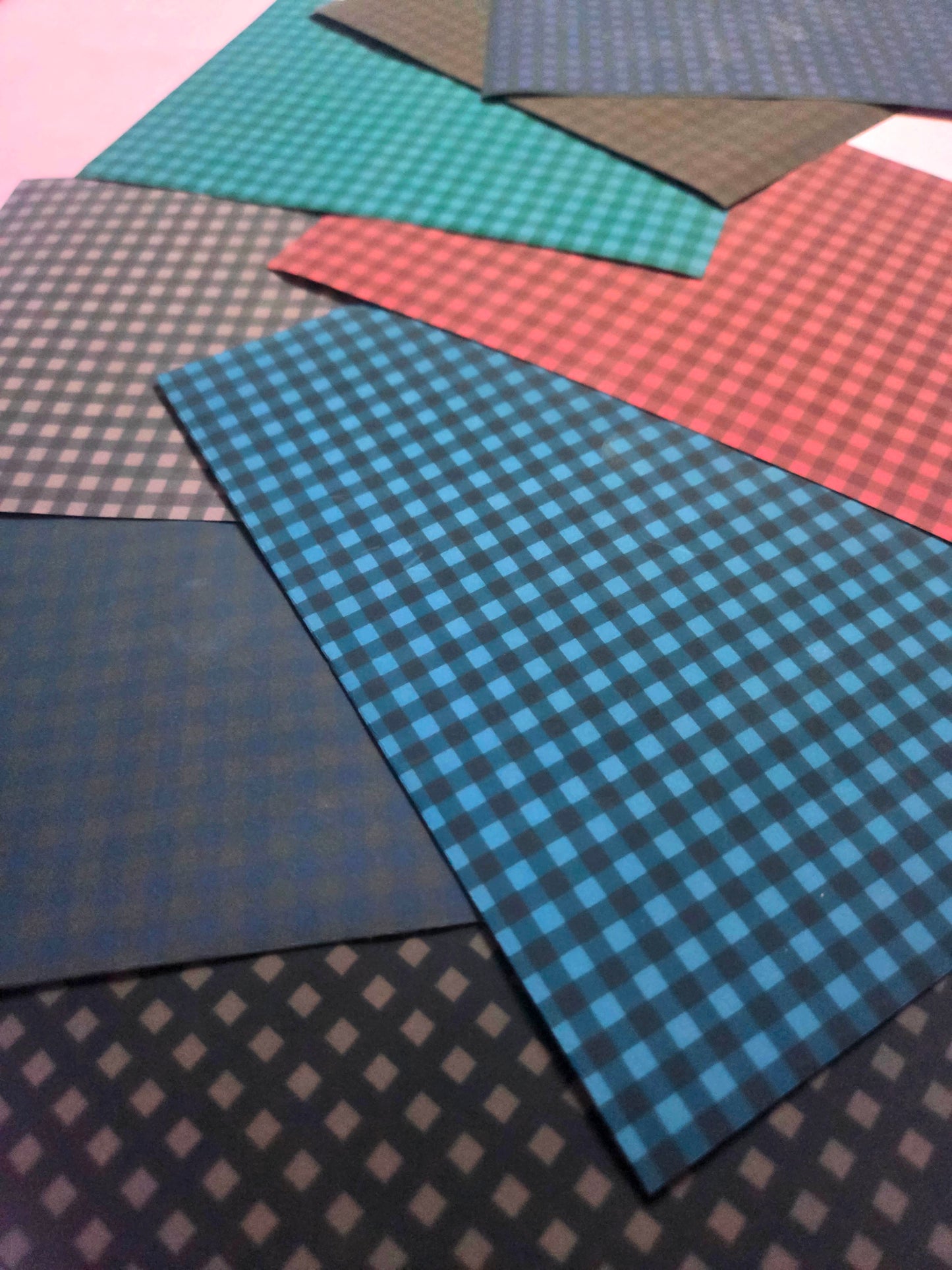 Dark Gingham Scrapbook Paper Pack | A5 Scrapbook, Junk Journal Papers