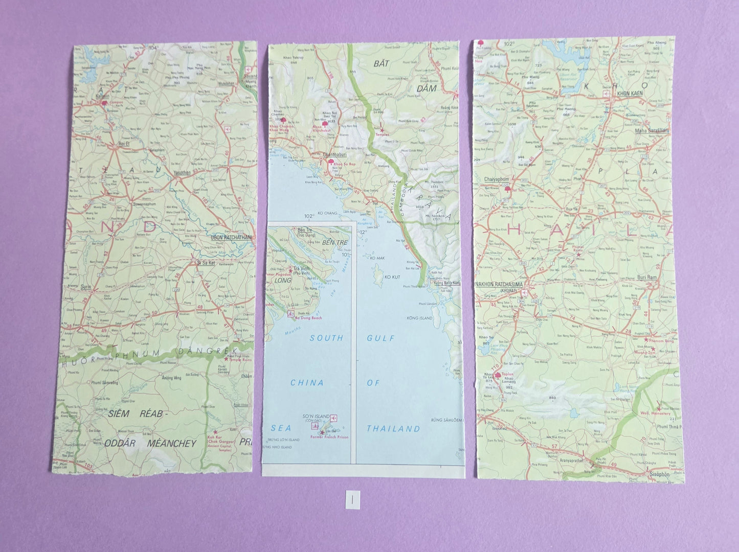 Vintage Map Paper Ephemera SET 1 | Authentic Atlas Map Pages for Junk Journals, Scrapbooking & Collage | Limited Edition