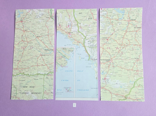 Vintage Map Paper Ephemera SET 1 | Authentic Atlas Map Pages for Junk Journals, Scrapbooking & Collage | Limited Edition
