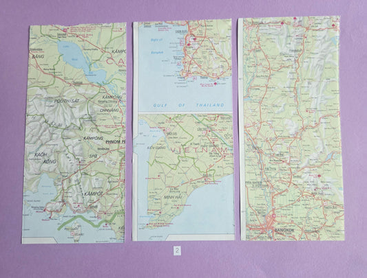 Vintage Map Paper Ephemera SET 2 | Authentic Atlas Map Pages for Junk Journals, Scrapbooking & Collage | Limited Edition