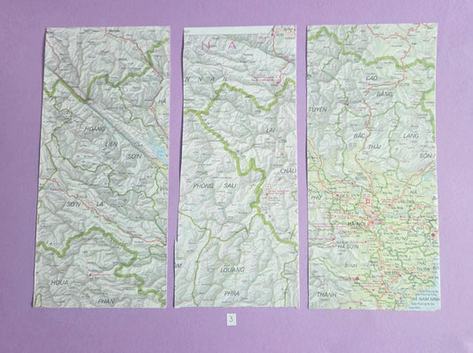 Vintage Map Paper Ephemera SET 3 | Authentic Atlas Map Pages for Junk Journals, Scrapbooking & Collage | Limited Edition