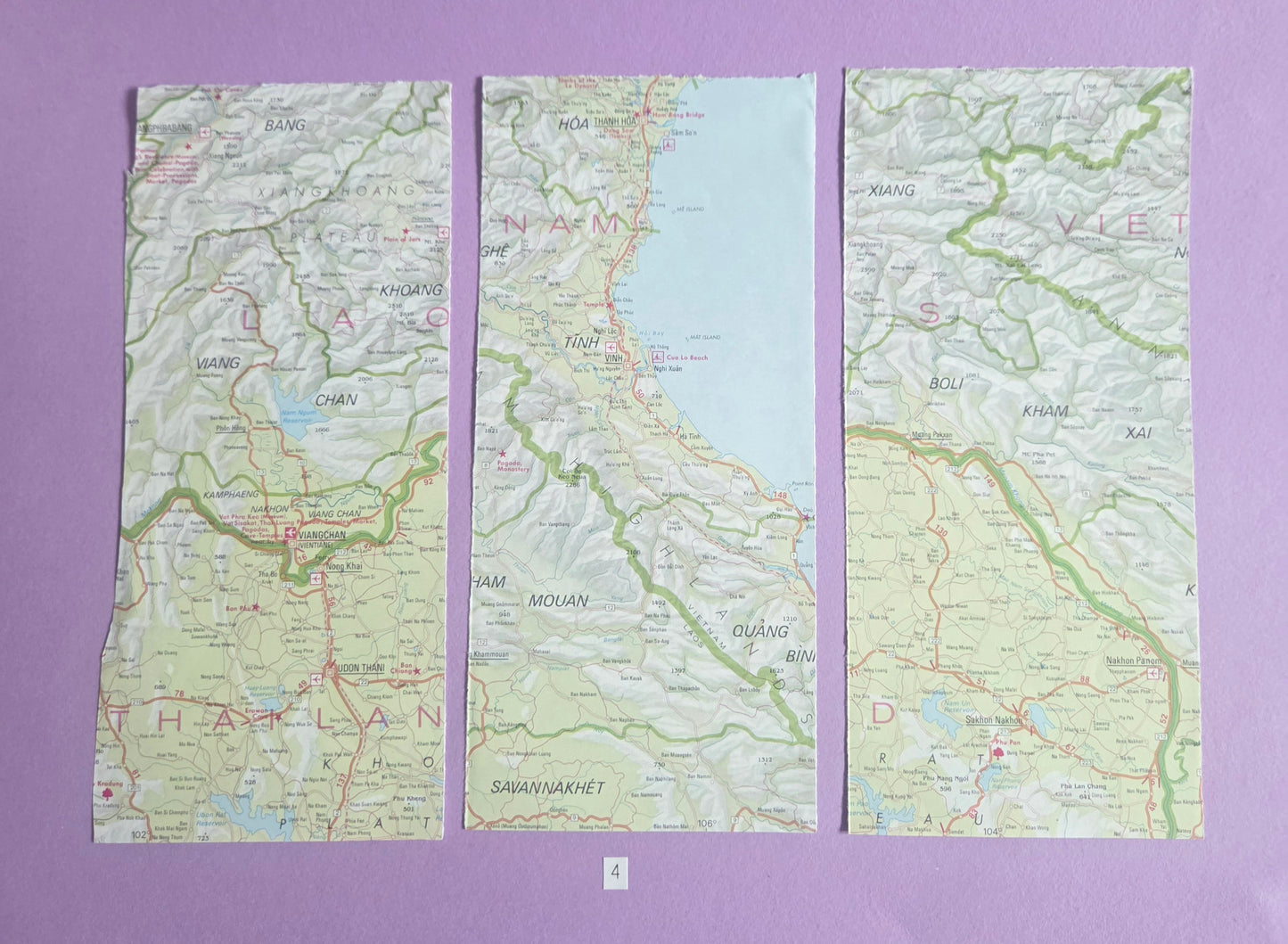 Vintage Map Paper Ephemera SET 4 | Authentic Atlas Map Pages for Junk Journals, Scrapbooking & Collage | Limited Edition