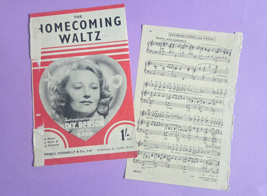 Vintage “Homecoming of the Waltz” Music Sheet Ephemera SET 1 | Authentic Antique Sheet Music Paper for Junk Journals & Craft Projects | Limited Edition
