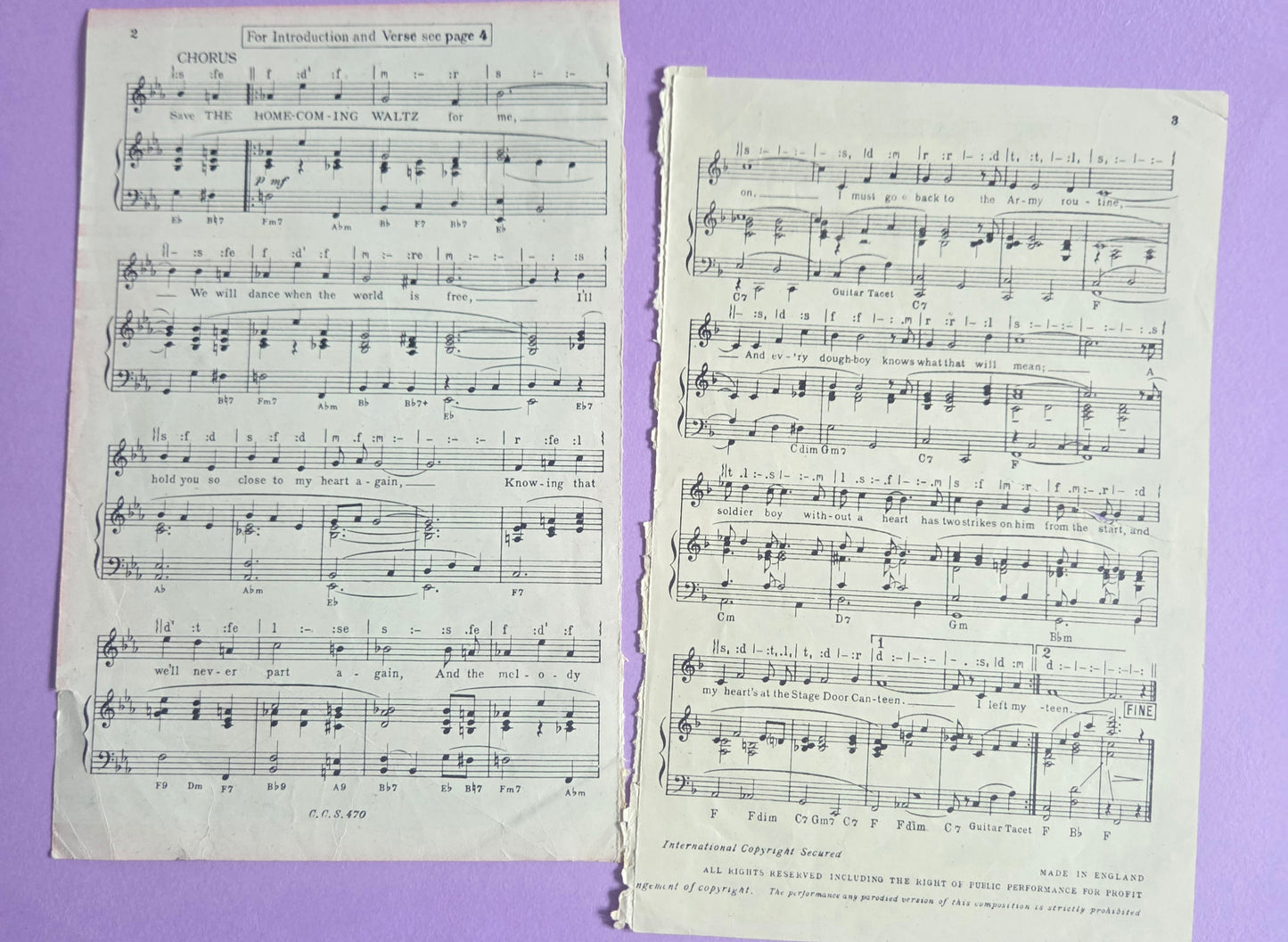 Vintage “Homecoming of the Waltz” Music Sheet Ephemera SET 1 | Authentic Antique Sheet Music Paper for Junk Journals & Craft Projects | Limited Edition