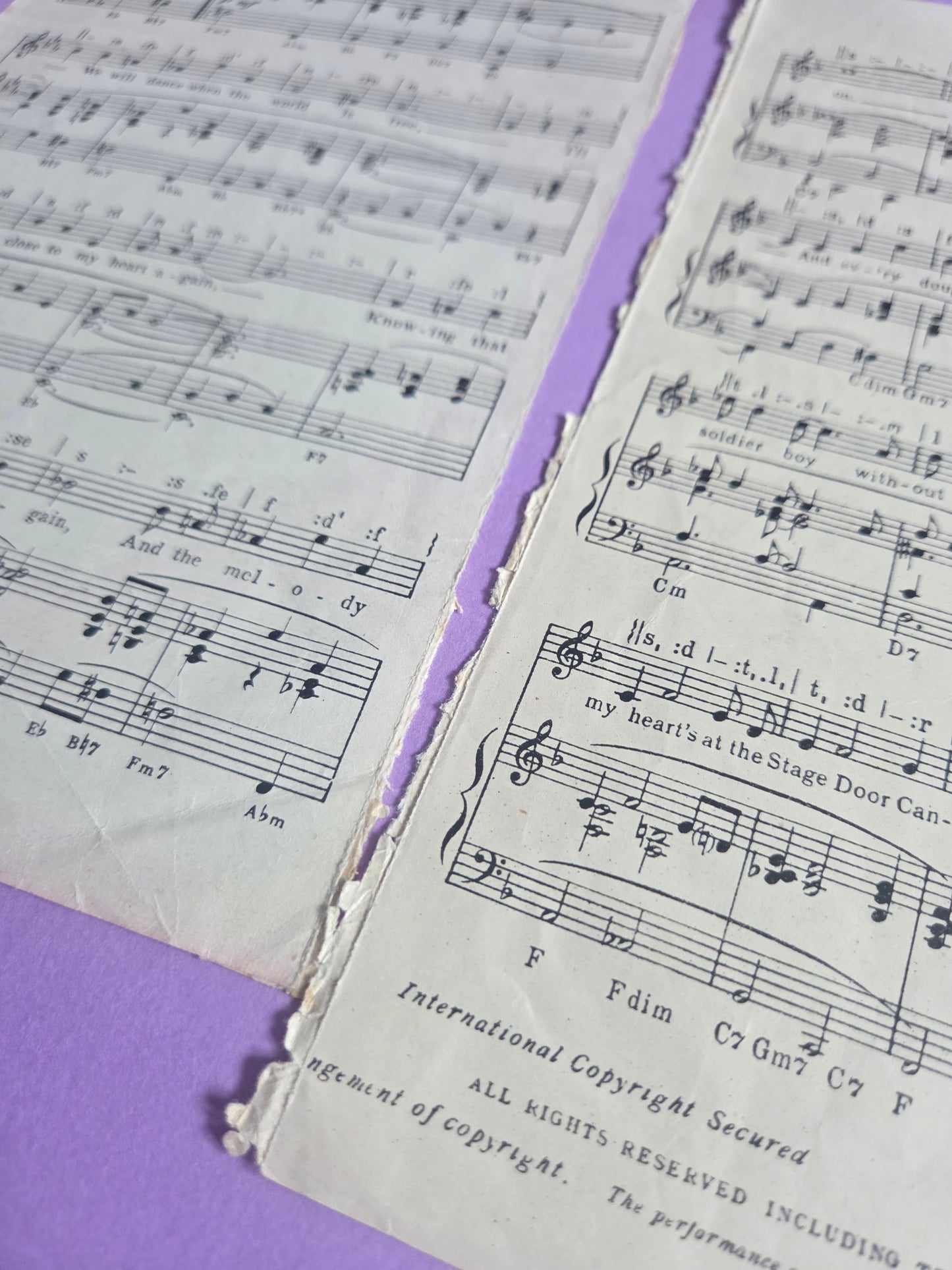 Vintage “Homecoming of the Waltz” Music Sheet Ephemera SET 1 | Authentic Antique Sheet Music Paper for Junk Journals & Craft Projects | Limited Edition