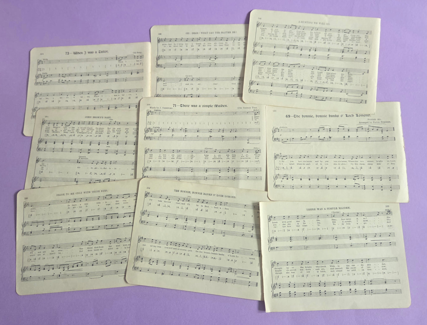 Vintage Hymn & Music Sheet Ephemera SET 1 | Bundle of 9 Antique Paper Pieces for Junk Journals, Scrapbooking & Collage | Limited Edition