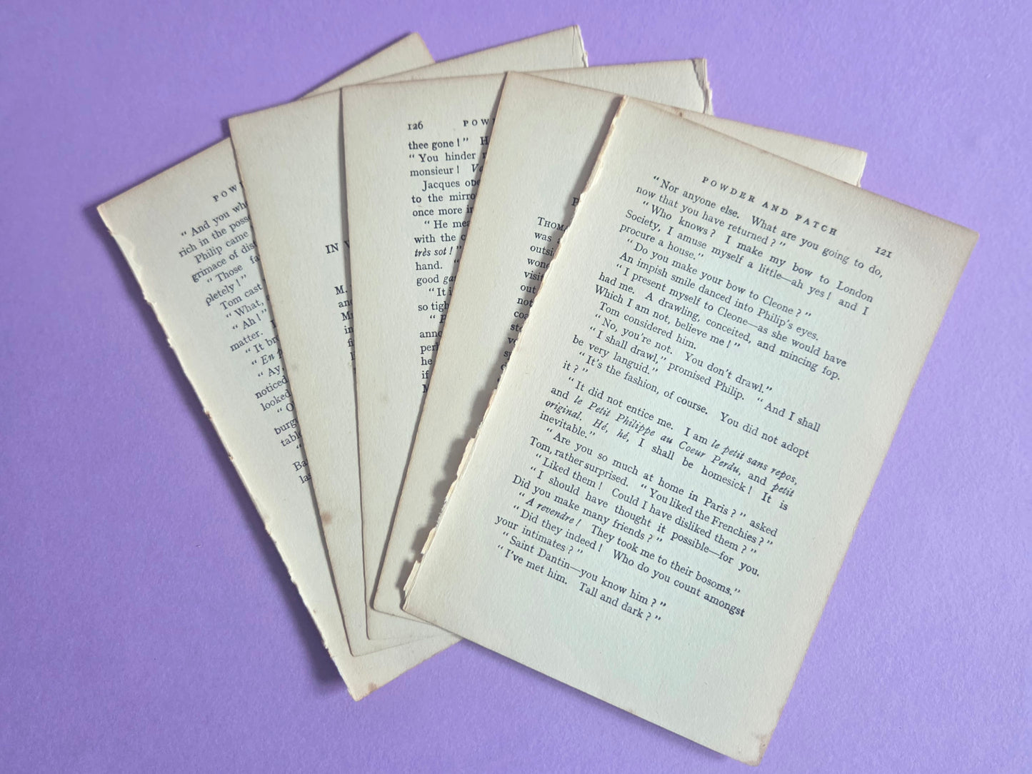 Vintage Book Page Ephemera SET 1 | Authentic Antique Novel Paper Pieces for Junk Journals, Scrapbooking & Collage | Limited Edition