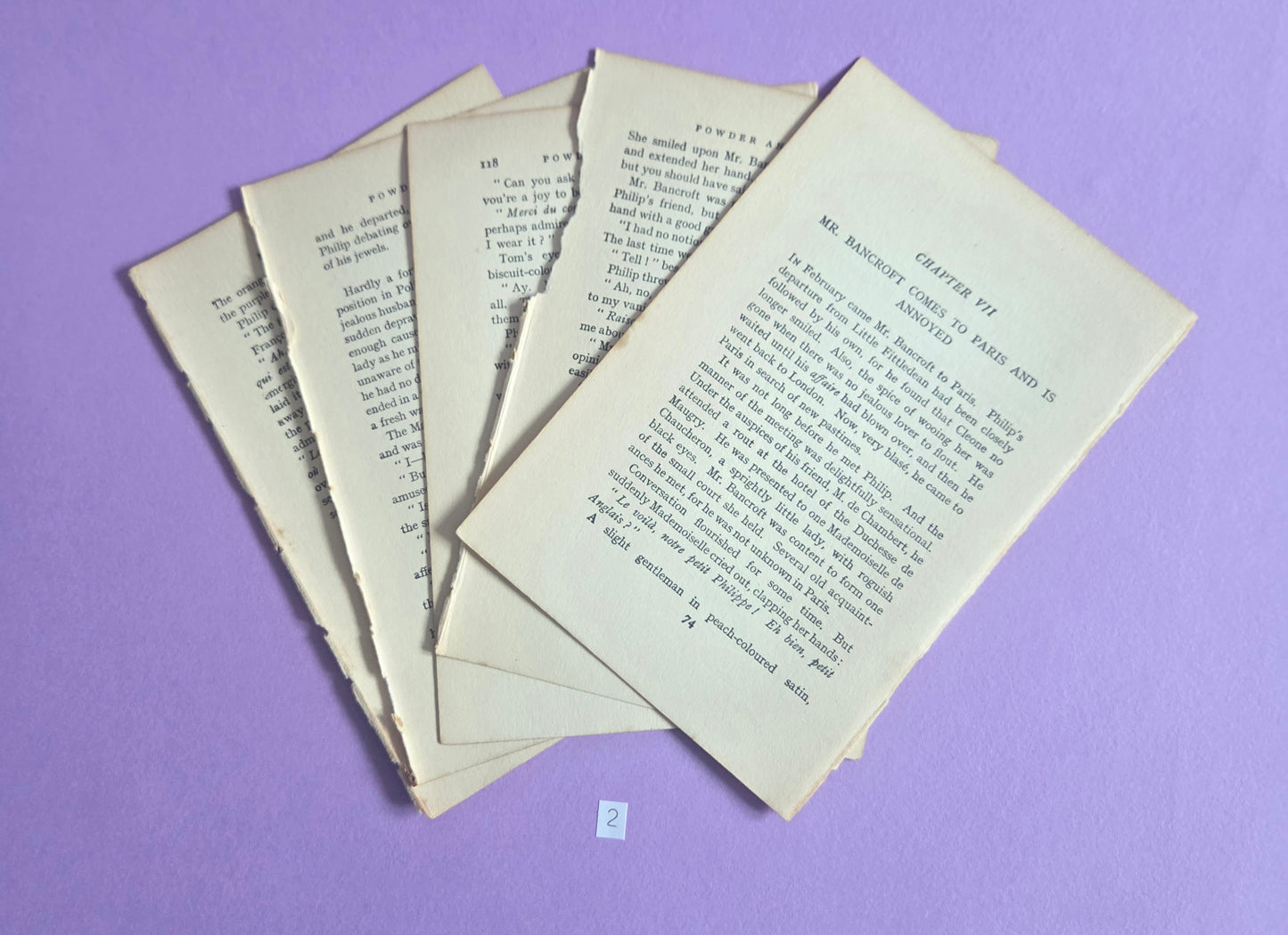 Vintage Book Page Ephemera SET 2 | Authentic Antique Novel Paper Pieces for Junk Journals, Scrapbooking & Collage | Limited Edition