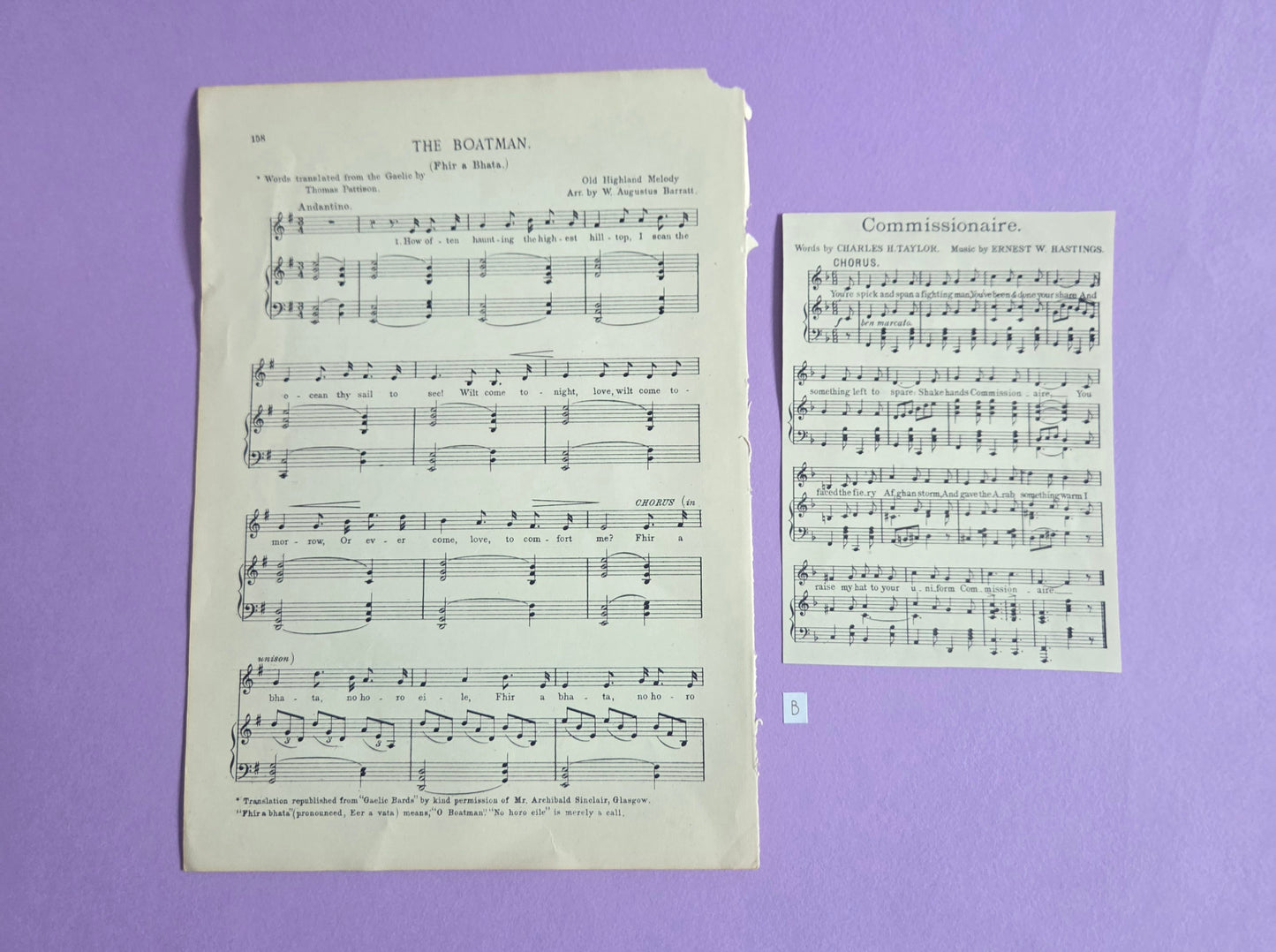 Vintage Music Sheet Ephemera Set B | Authentic Antique Hymn & Song Paper Pieces for Junk Journals & Craft Projects | Limited Edition