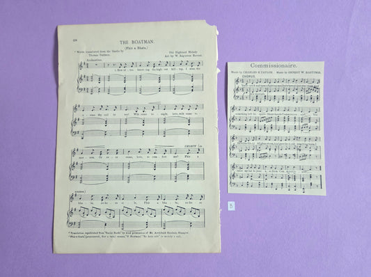 Vintage Music Sheet Ephemera Set B | Authentic Antique Hymn & Song Paper Pieces for Junk Journals & Craft Projects | Limited Edition