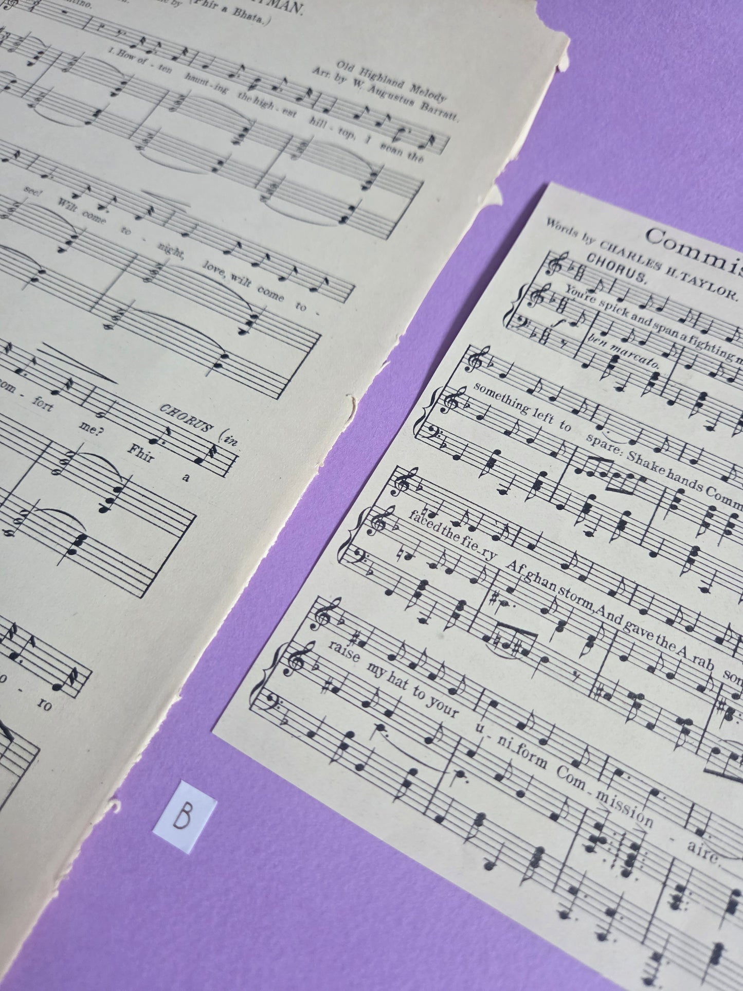 Vintage Music Sheet Ephemera Set B | Authentic Antique Hymn & Song Paper Pieces for Junk Journals & Craft Projects | Limited Edition
