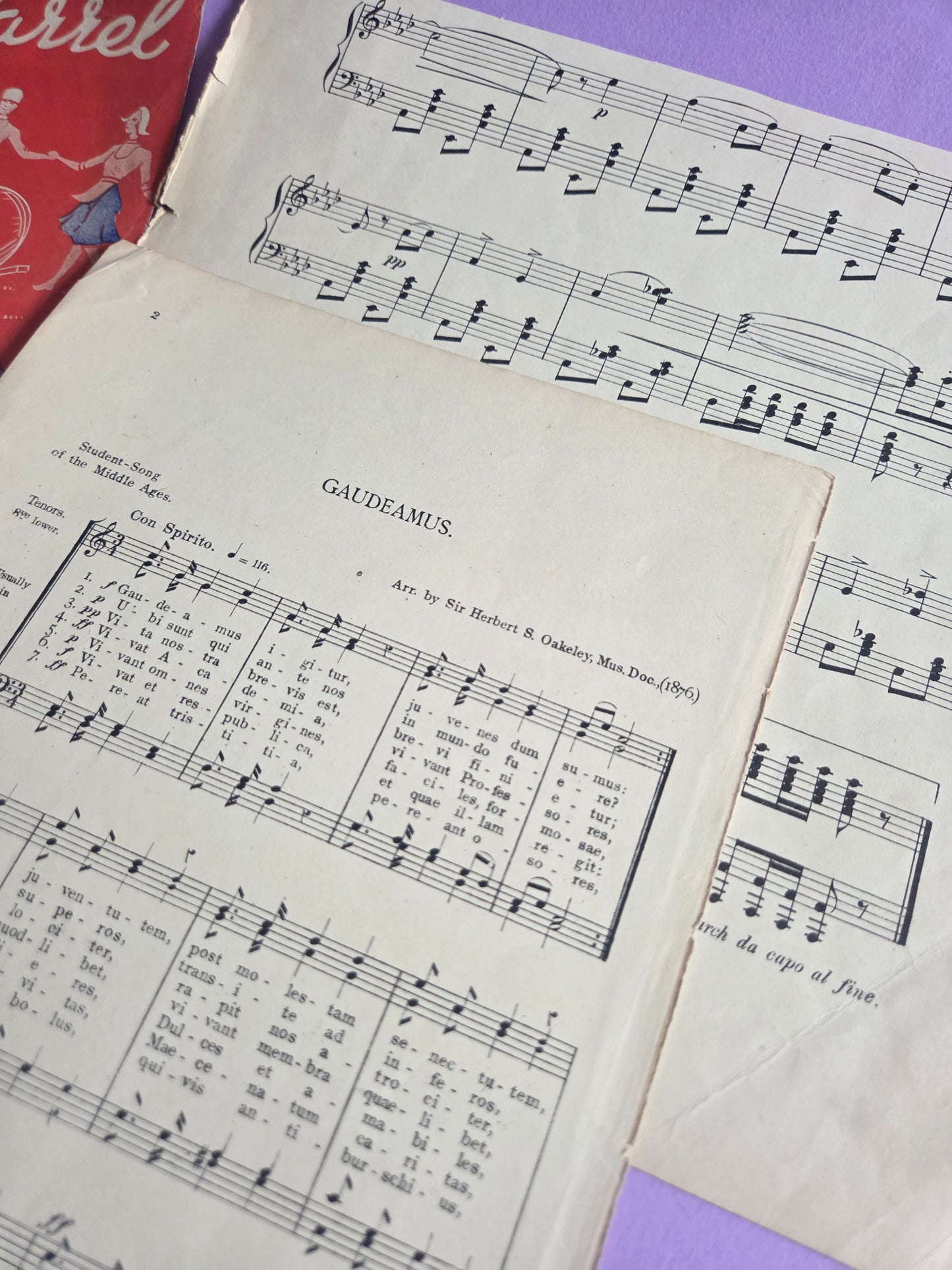 Vintage Music Sheet Ephemera Set – Roll Out the Barrel & Hymn Pages | Authentic Antique Sheet Music Paper for Junk Journals, Scrapbooking & Collage | Limited Edition