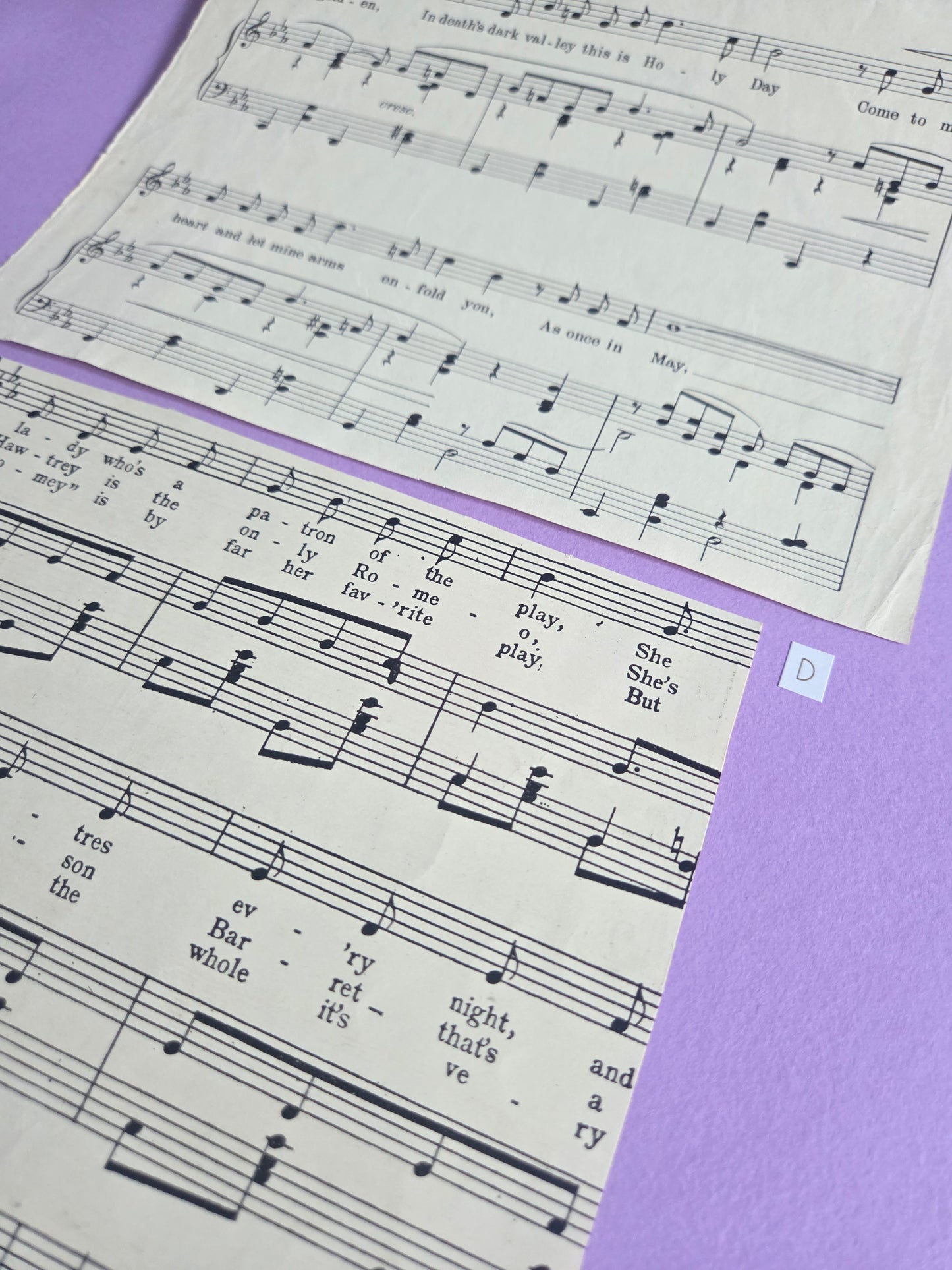 Vintage Music Sheet Ephemera Set D | Authentic Antique Hymn & Song Paper Pieces for Junk Journals & Craft Projects | Limited Edition