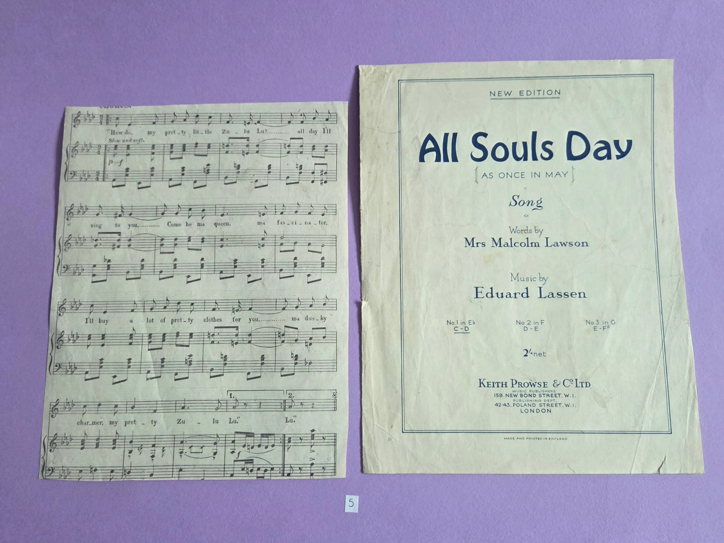 Set of 2 Large Vintage Music Sheets Ephemera Bundle – Authentic Hymn & Sheet Music Pages | Antique Paper for Junk Journals, Scrapbooking, Collage & Craft Projects | Limited Edition (SET 5)