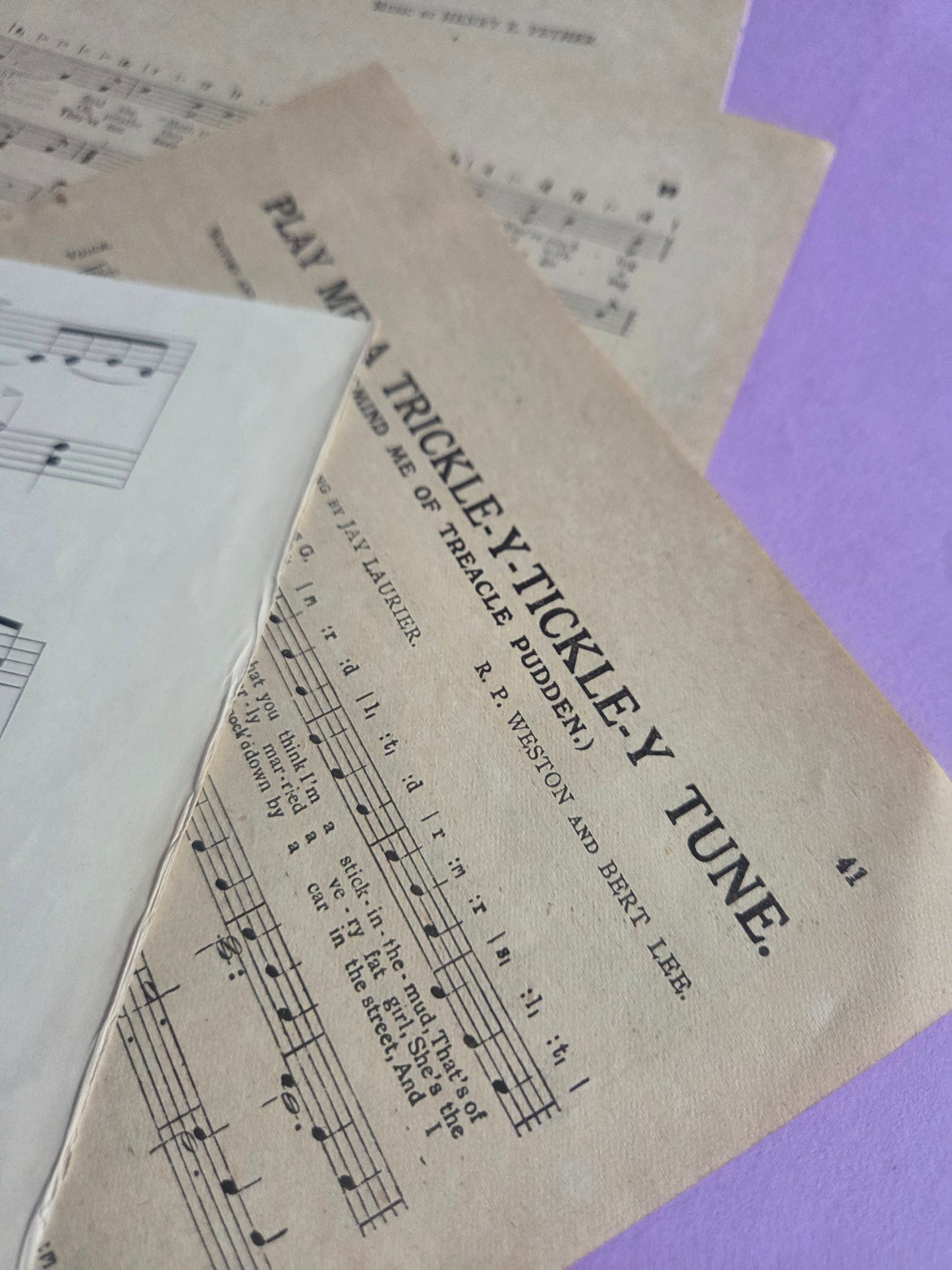 Set of 5 Large Vintage Music Sheets Ephemera Bundle – Authentic Hymn & Sheet Music Pages | Antique Paper for Junk Journals, Scrapbooking, Collage & Craft Projects | Limited Edition (SET 6)