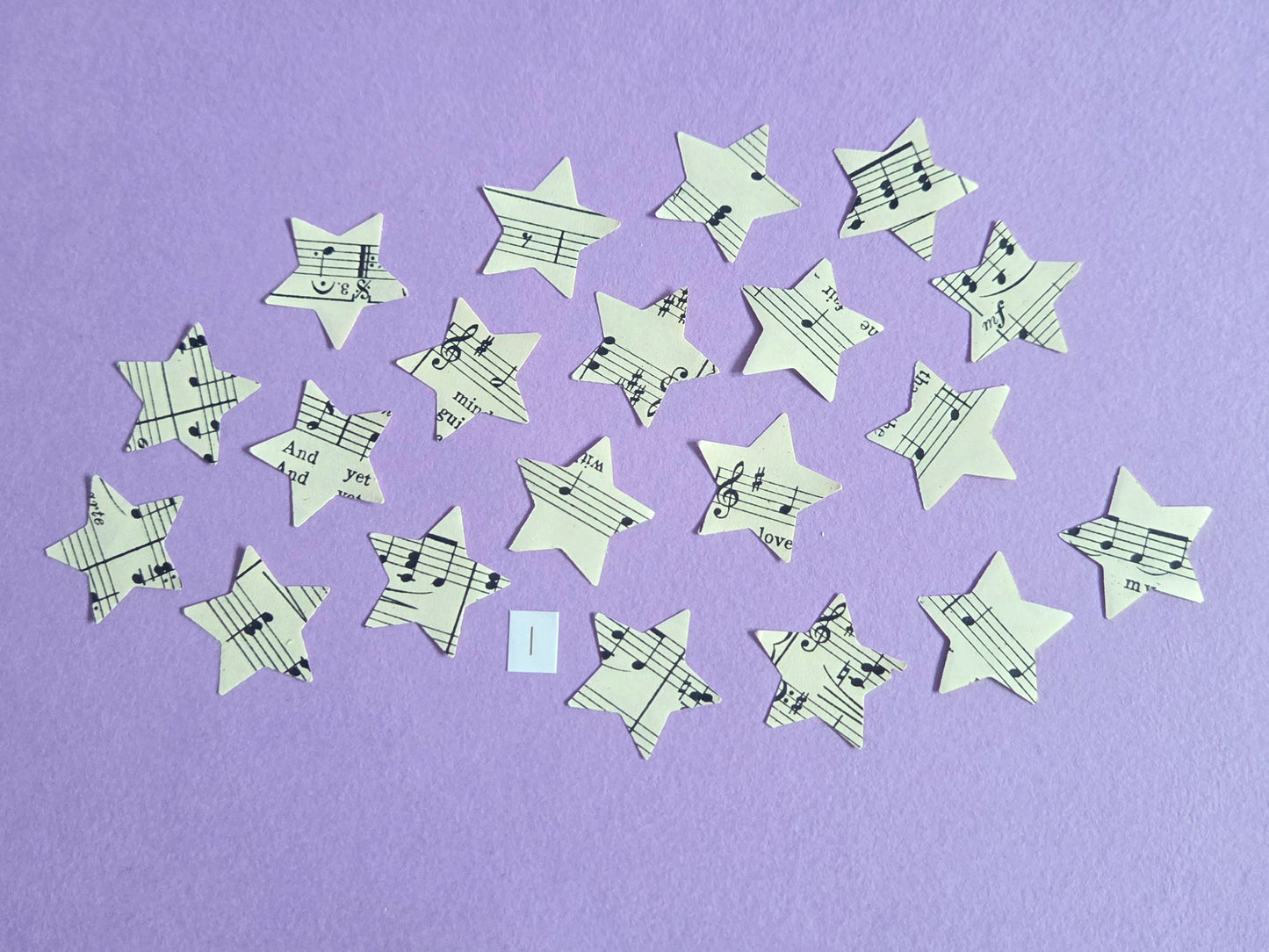 Vintage Music Sheet Star Ephemera Confetti – Set of 20 Stars (Set 1)