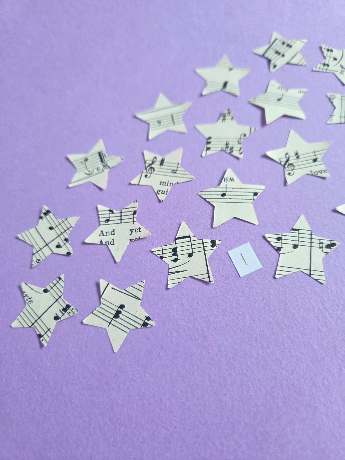 Vintage Music Sheet Star Ephemera Confetti – Set of 20 Stars (Set 1)