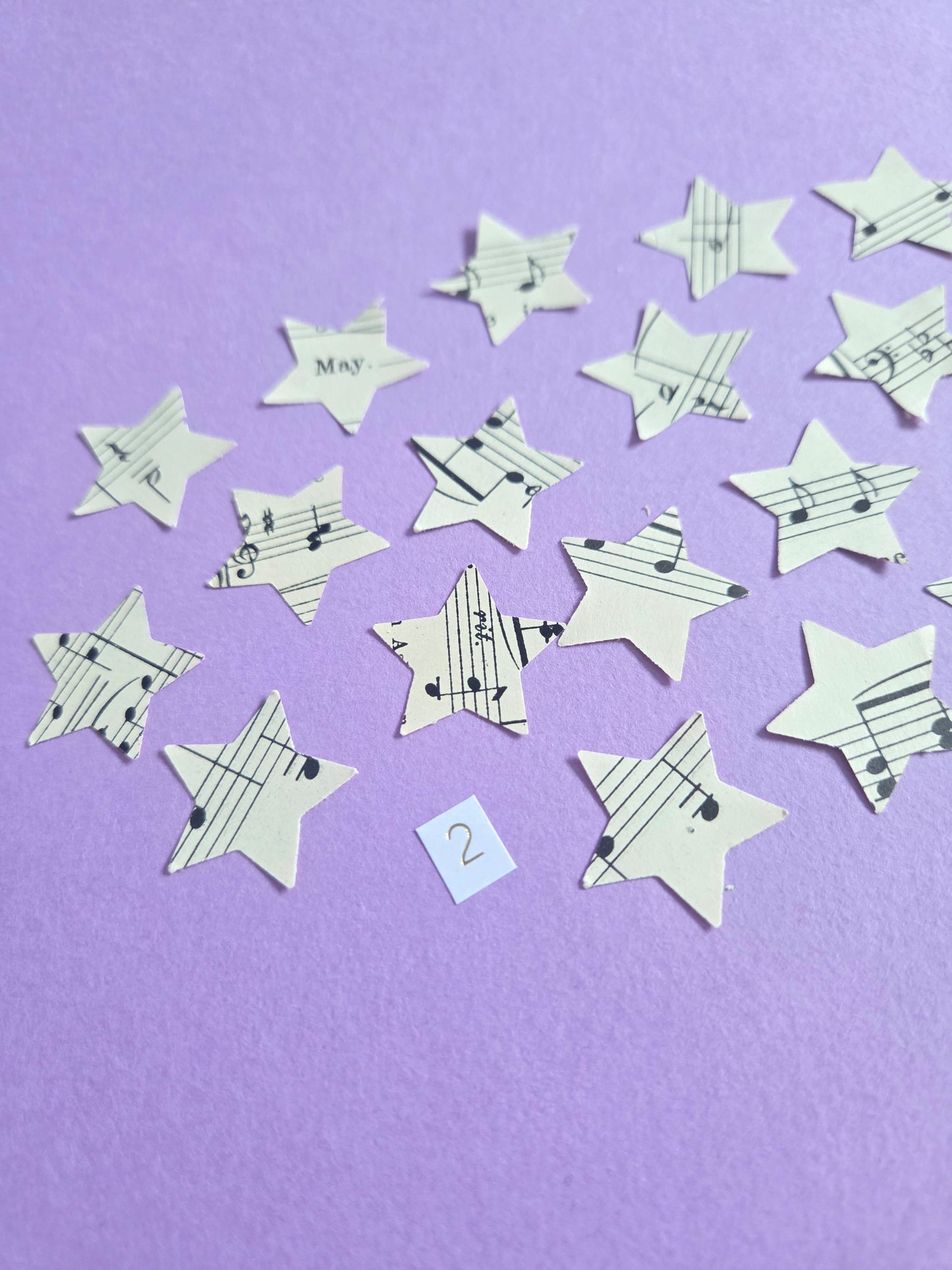 Vintage Music Sheet Star Ephemera Confetti – Set of 20 Stars (Set 2)