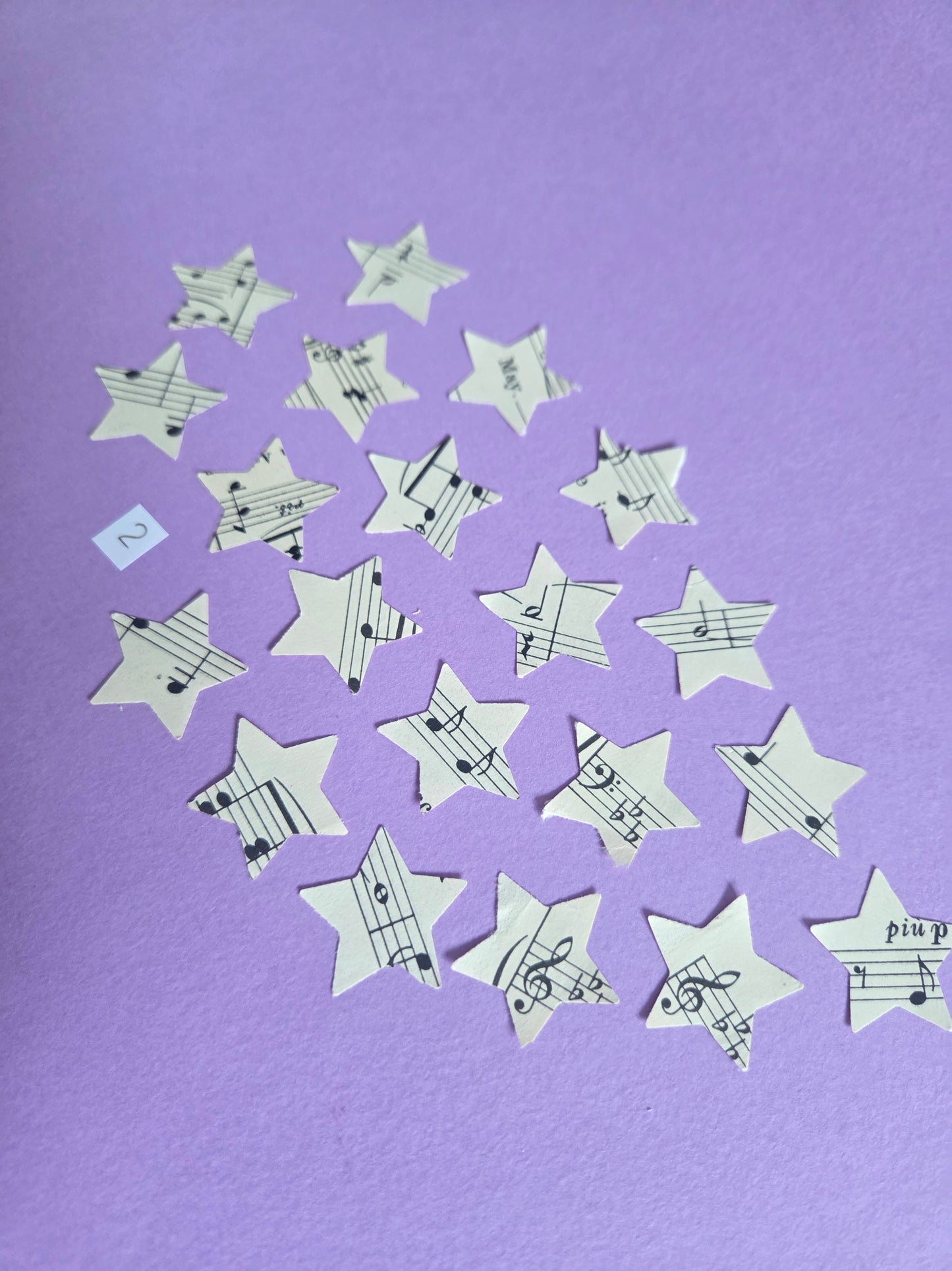 Vintage Music Sheet Star Ephemera Confetti – Set of 20 Stars (Set 2)