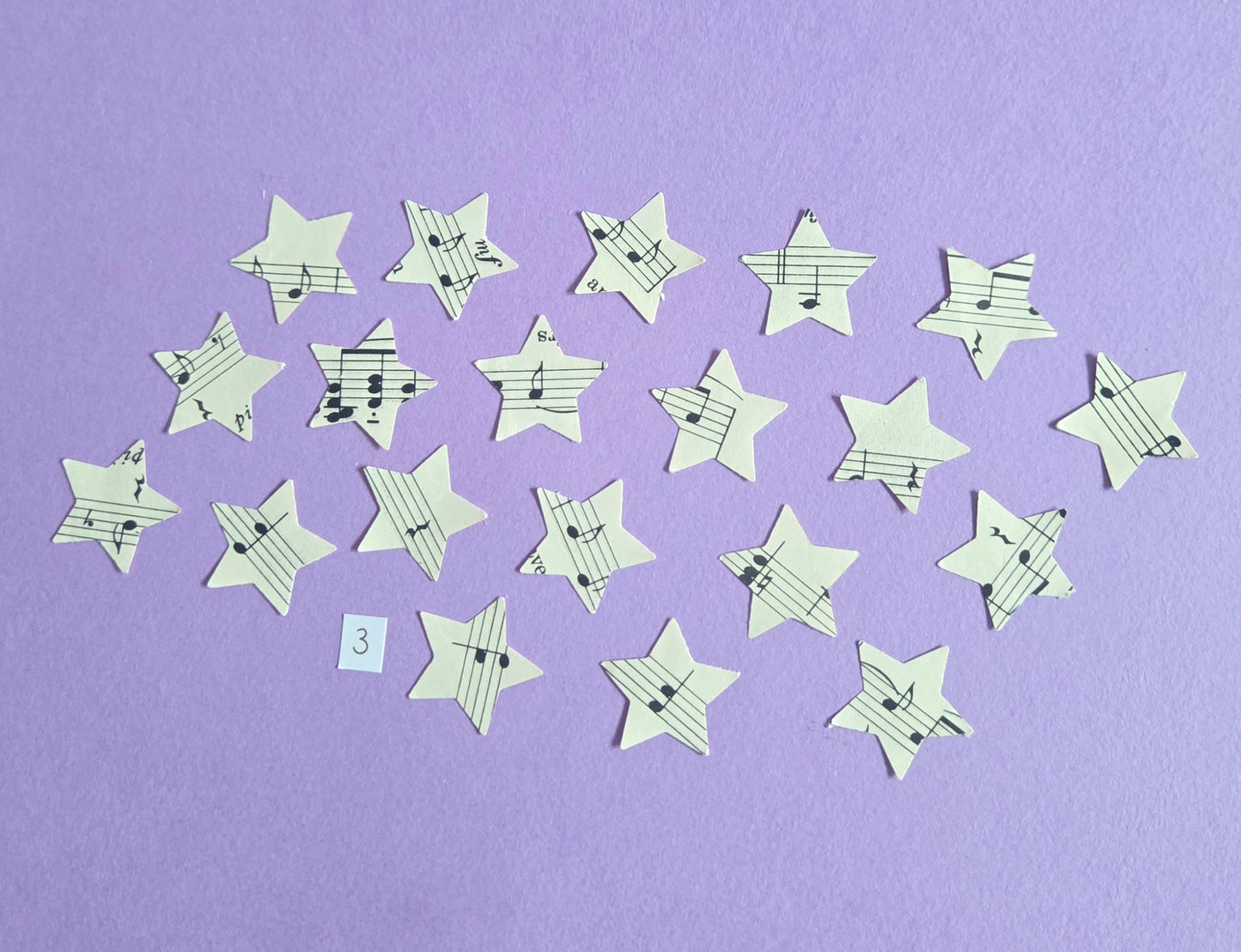 Vintage Music Sheet Star Ephemera Confetti – Set of 20 Stars (Set 3)
