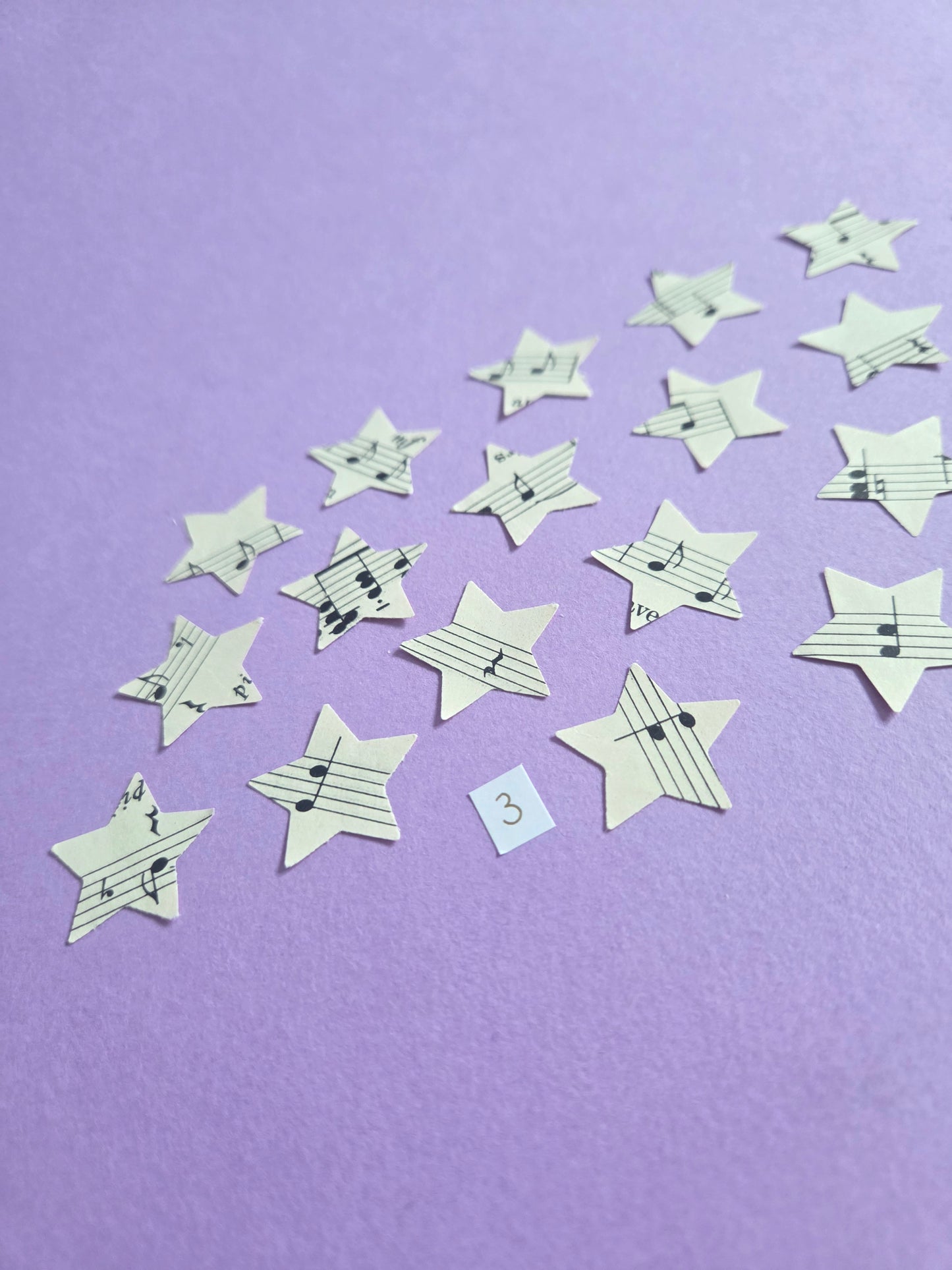 Vintage Music Sheet Star Ephemera Confetti – Set of 20 Stars (Set 3)
