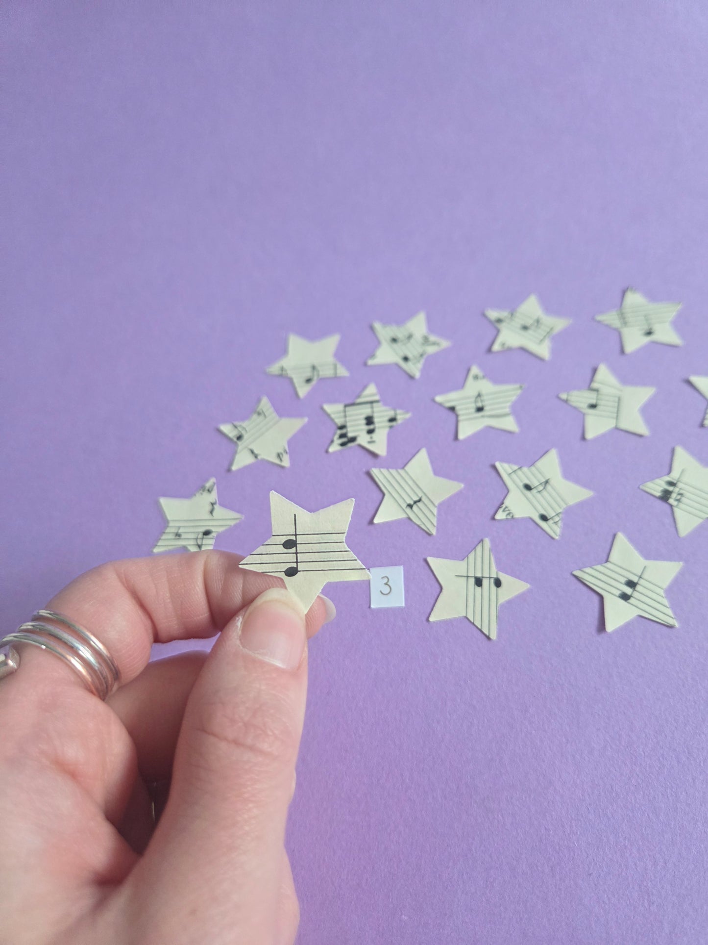 Vintage Music Sheet Star Ephemera Confetti – Set of 20 Stars (Set 3)