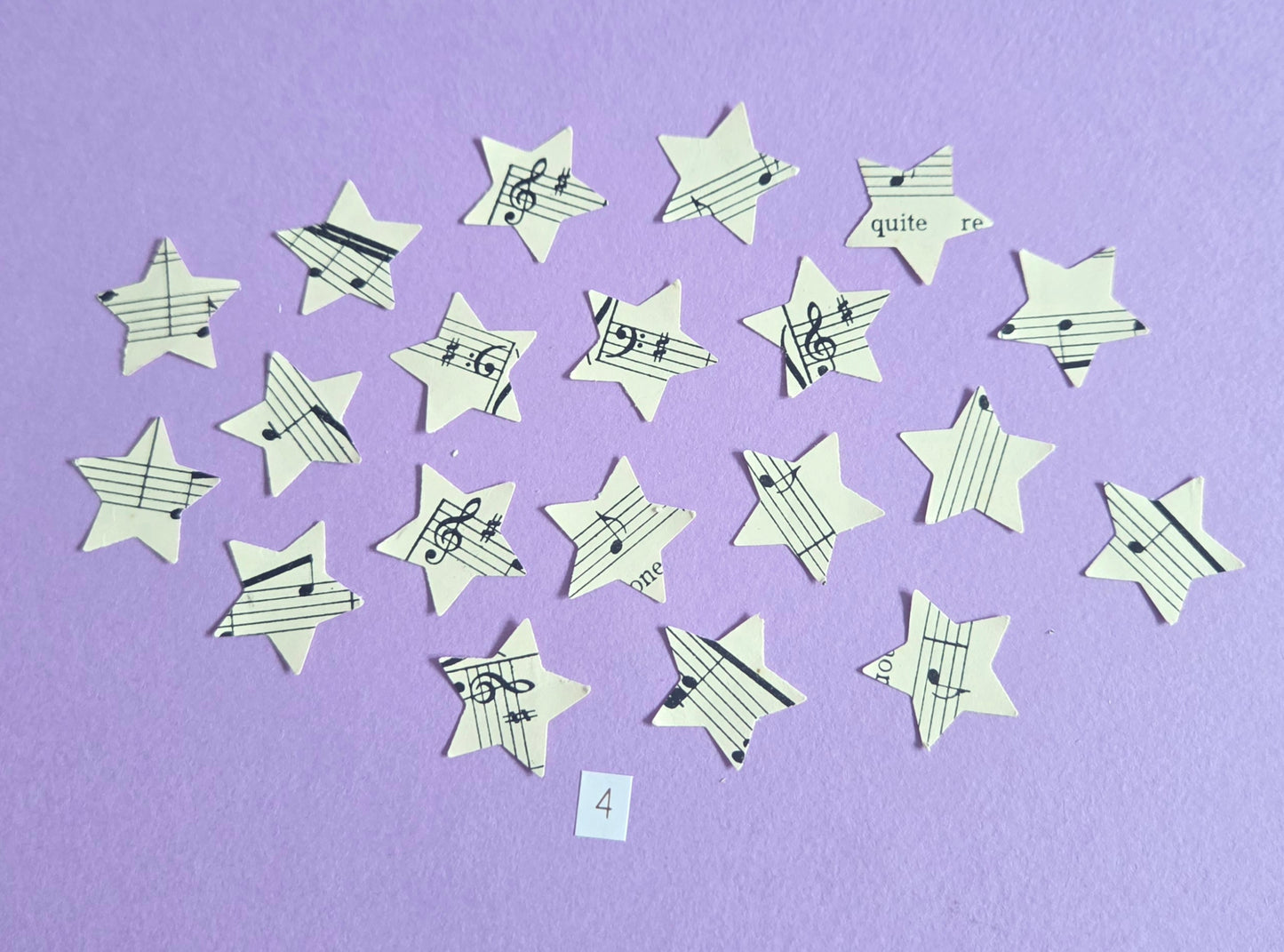 Vintage Music Sheet Star Ephemera Confetti – Set of 20 Stars (Set 4)