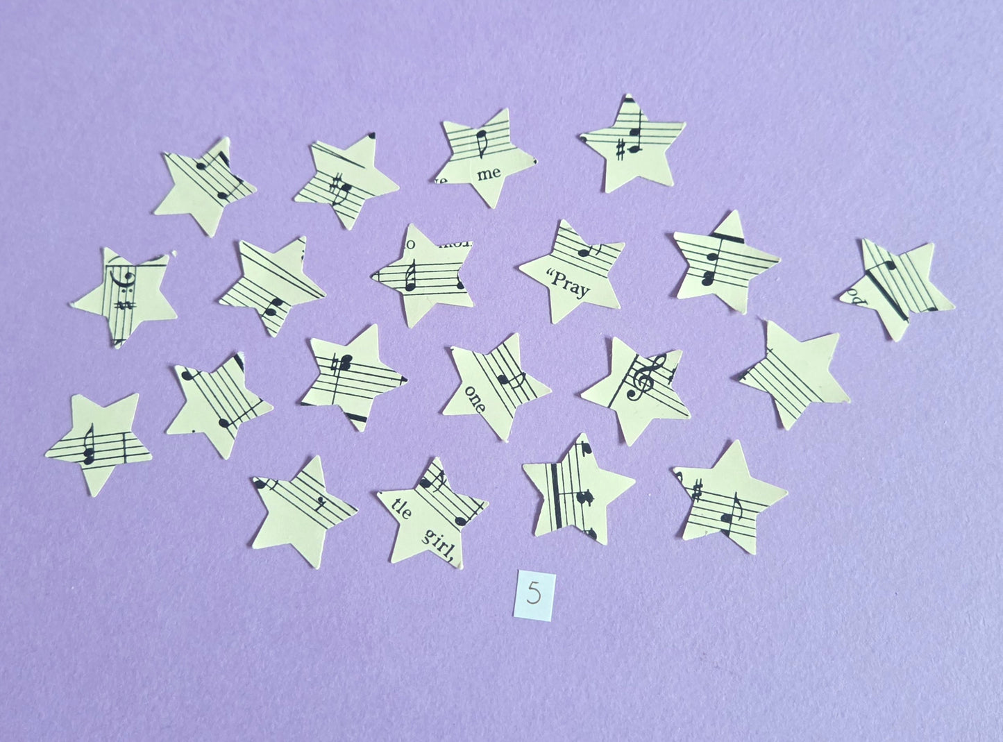 Vintage Music Sheet Star Ephemera Confetti – Set of 20 Stars (Set 5)