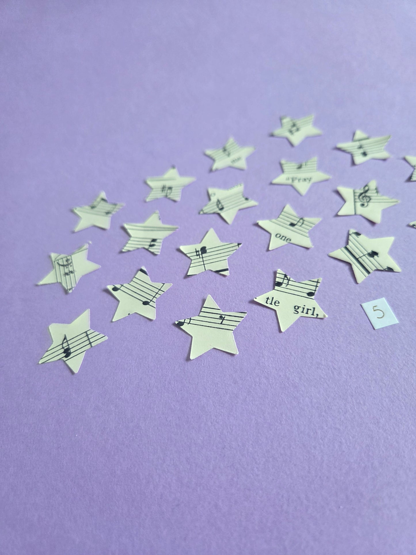 Vintage Music Sheet Star Ephemera Confetti – Set of 20 Stars (Set 5)