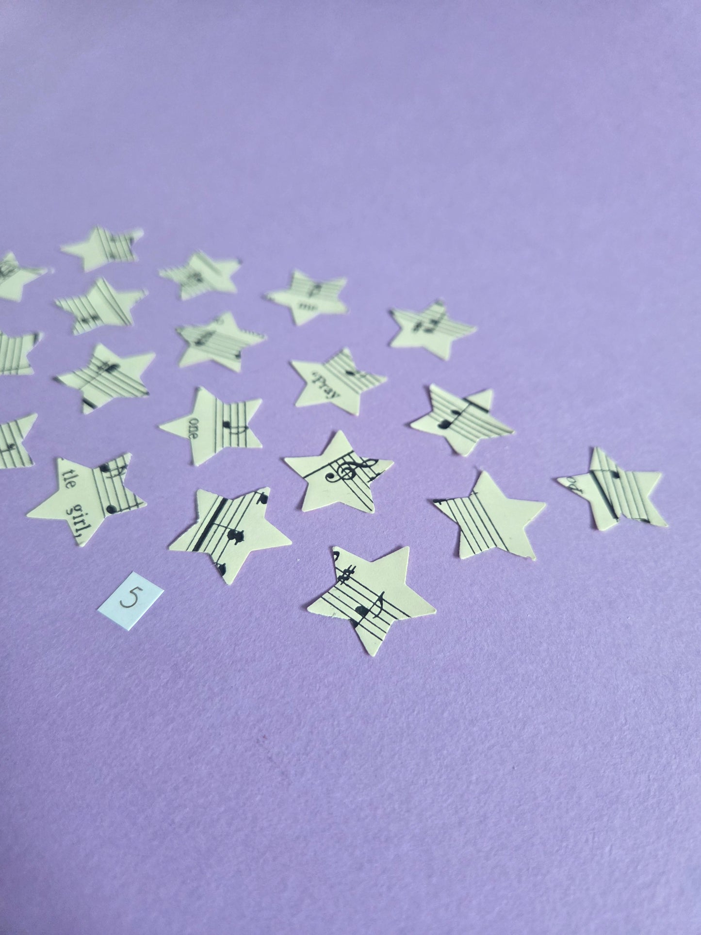 Vintage Music Sheet Star Ephemera Confetti – Set of 20 Stars (Set 5)