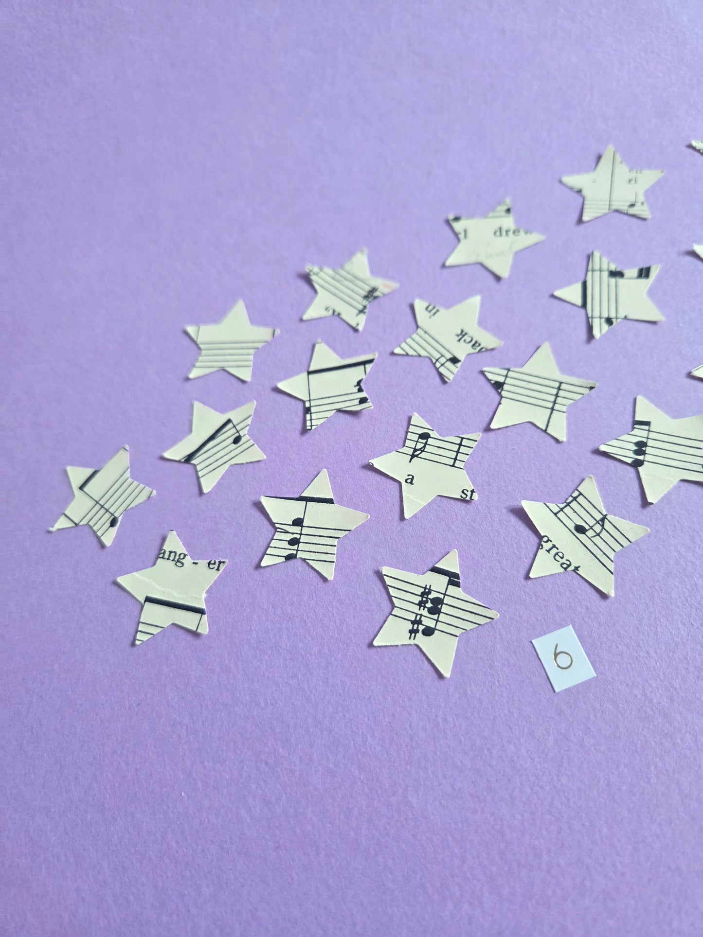 Vintage Music Sheet Star Ephemera Confetti – Set of 20 Stars (Set 6)