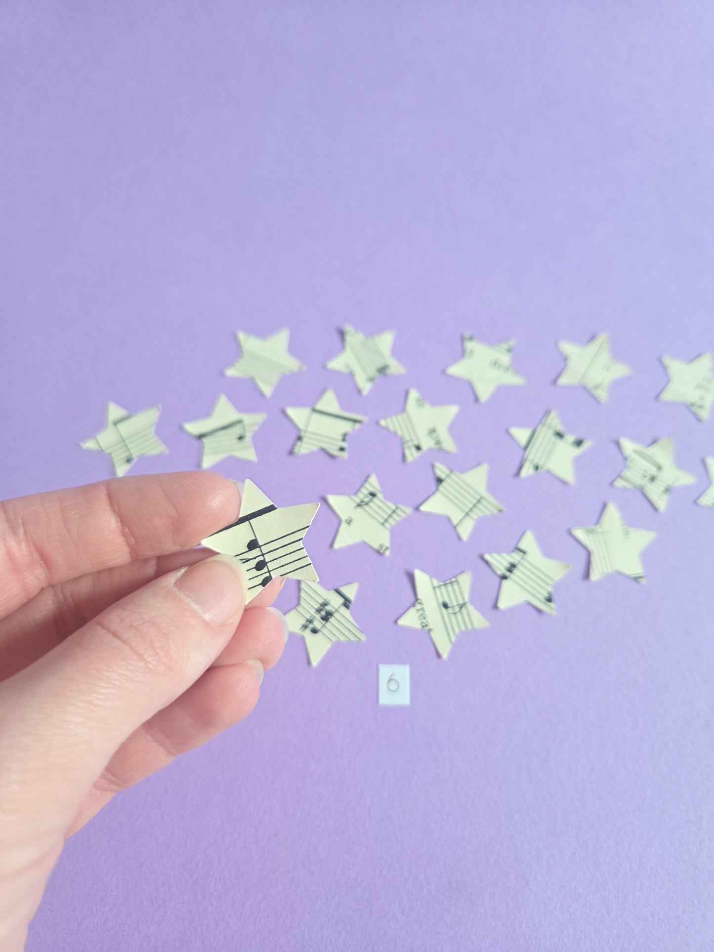Vintage Music Sheet Star Ephemera Confetti – Set of 20 Stars (Set 6)