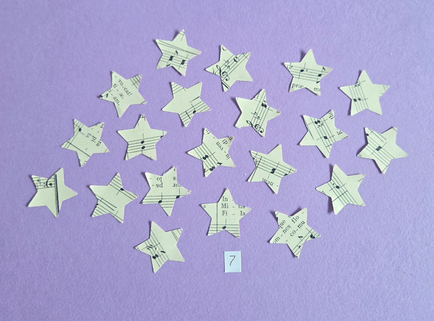 Vintage Music Sheet Star Ephemera Confetti – Set of 20 Stars (Set 7)