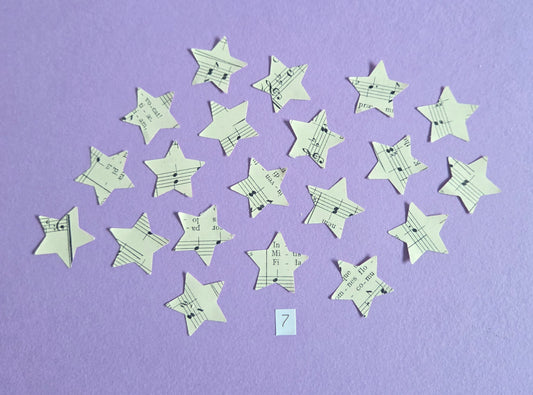 Vintage Music Sheet Star Ephemera Confetti – Set of 20 Stars (Set 7)