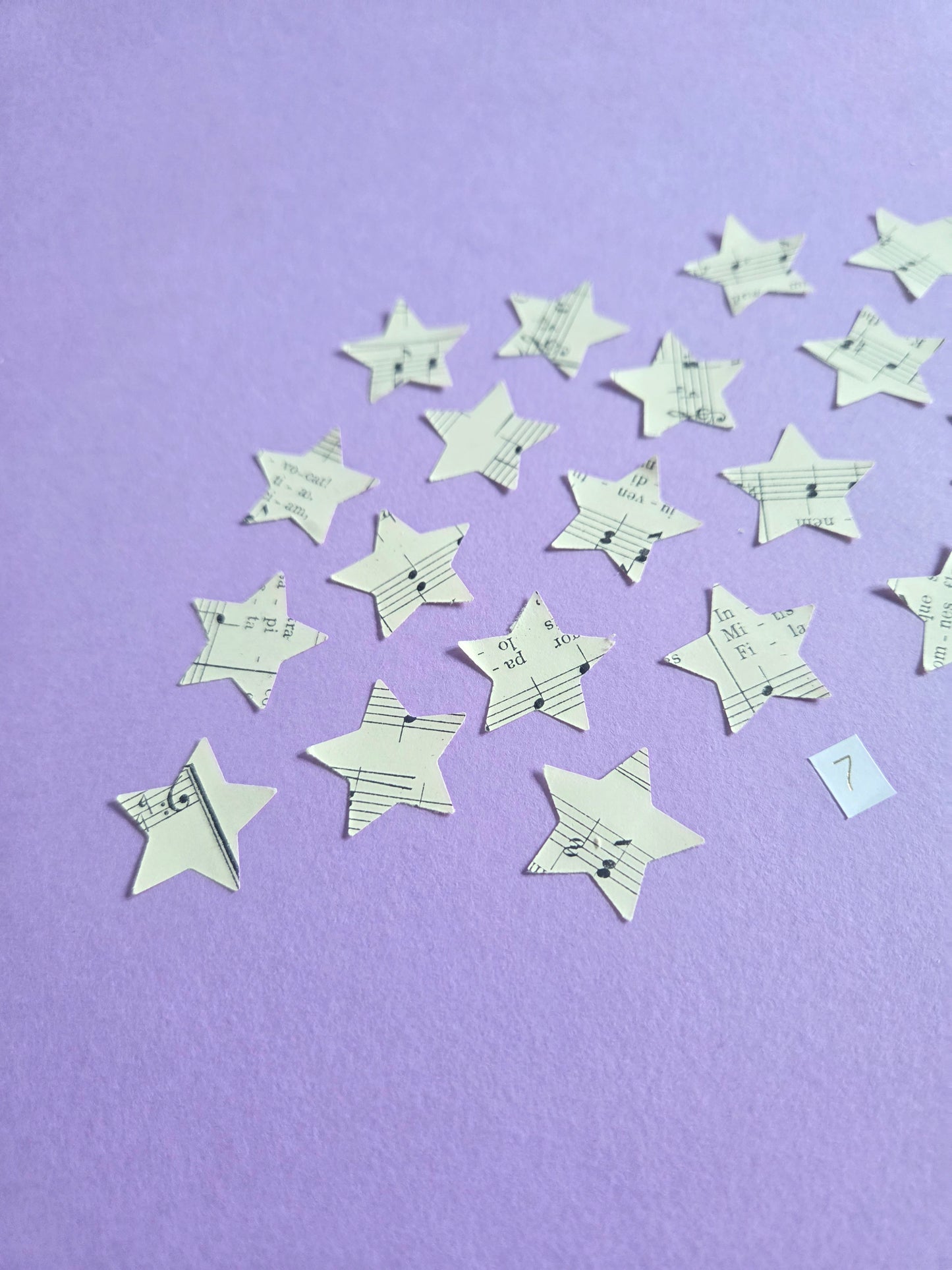 Vintage Music Sheet Star Ephemera Confetti – Set of 20 Stars (Set 7)