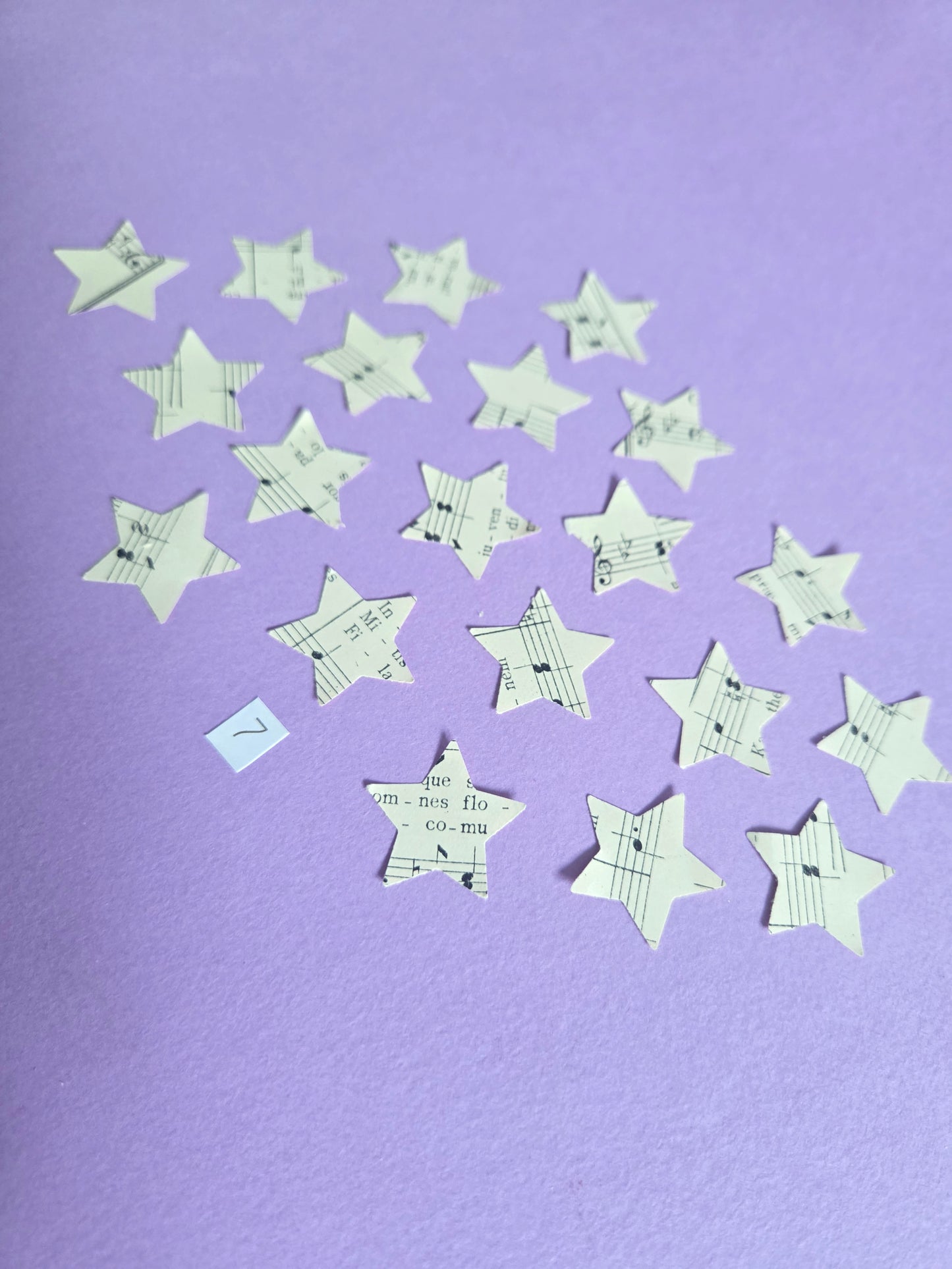 Vintage Music Sheet Star Ephemera Confetti – Set of 20 Stars (Set 7)