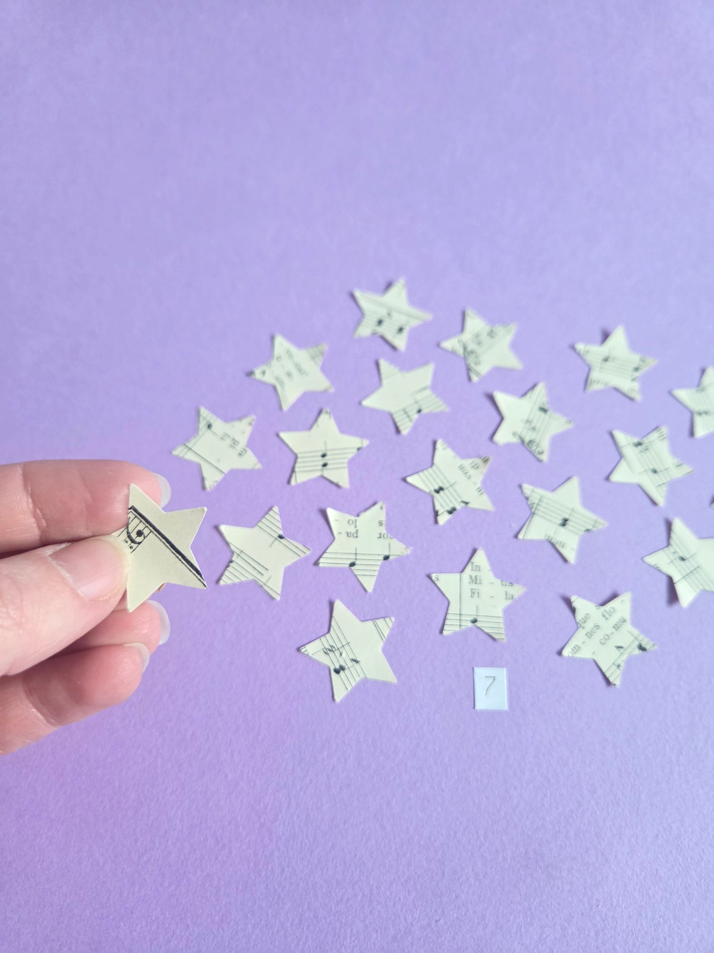 Vintage Music Sheet Star Ephemera Confetti – Set of 20 Stars (Set 7)