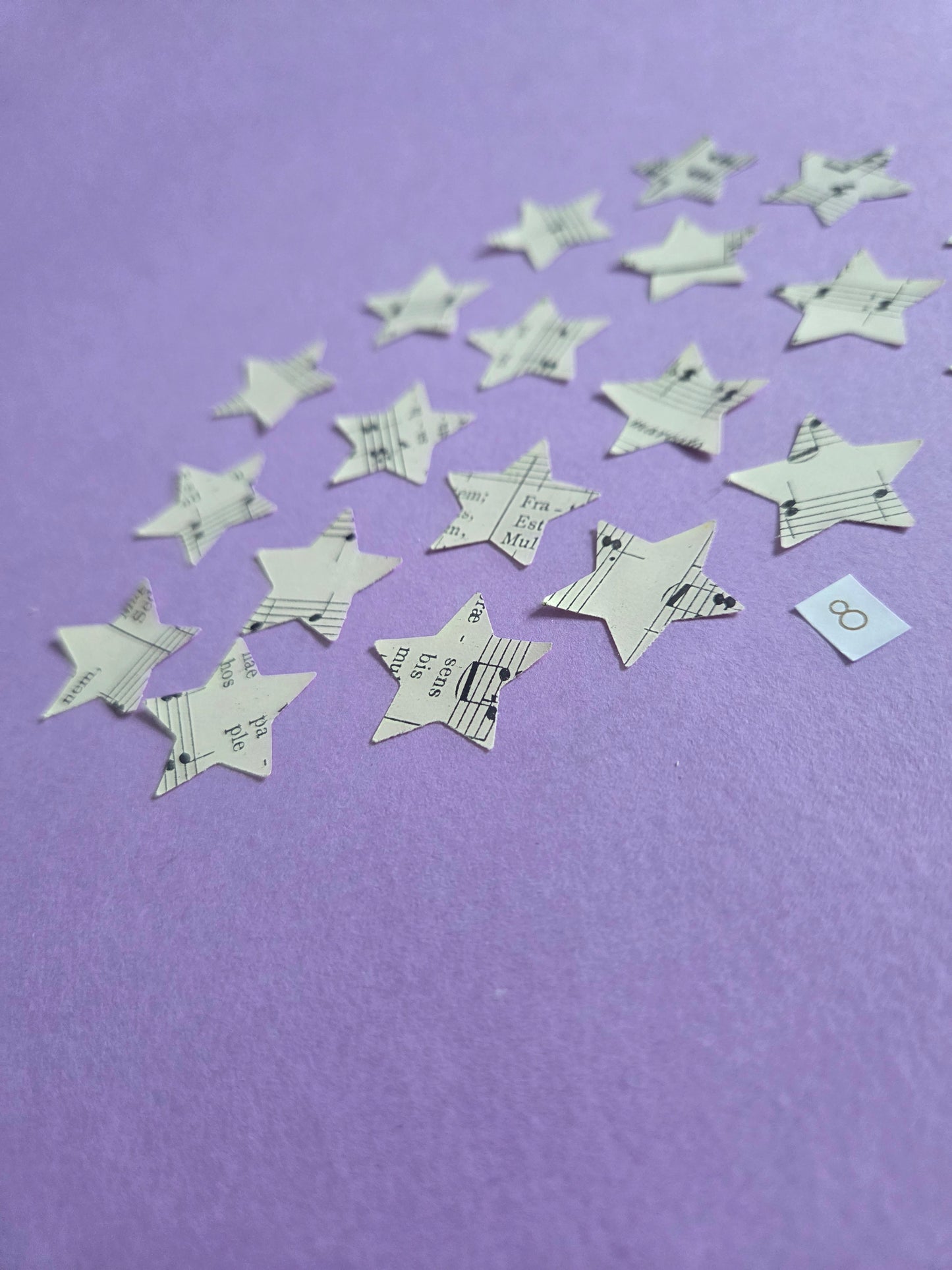 Vintage Music Sheet Star Ephemera Confetti – Set of 20 Stars (Set 8)