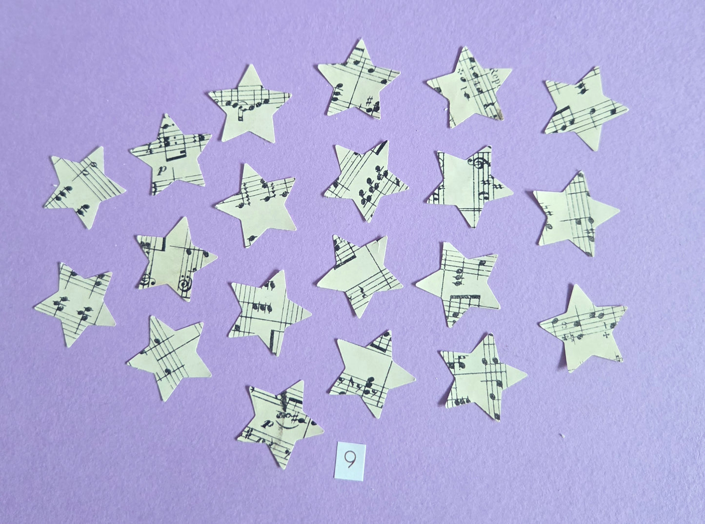 Vintage Music Sheet Star Ephemera Confetti – Set of 20 Stars (Set 9)